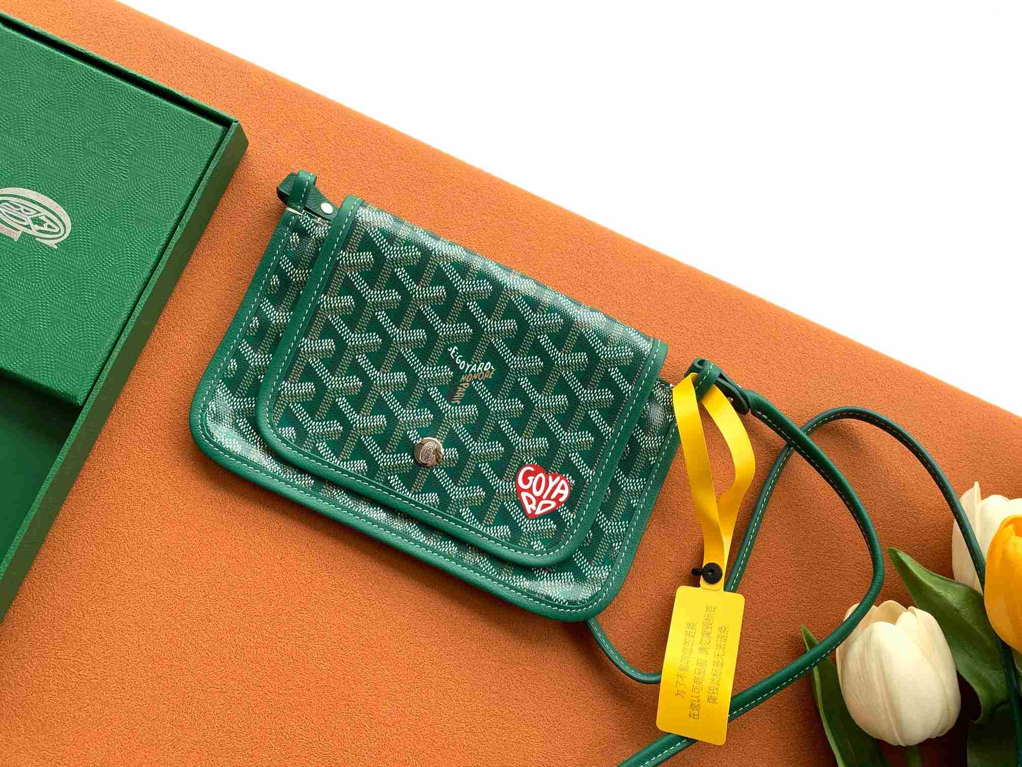 Goyard Plumet Pocket Wallet Heart Green