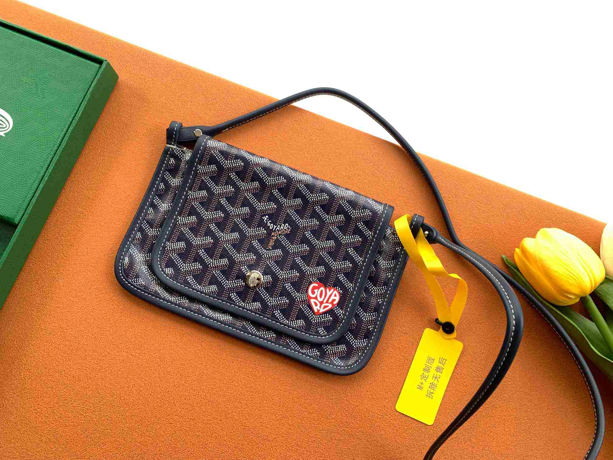 Goyard Plumet Pocket Wallet Heart Navy Blue