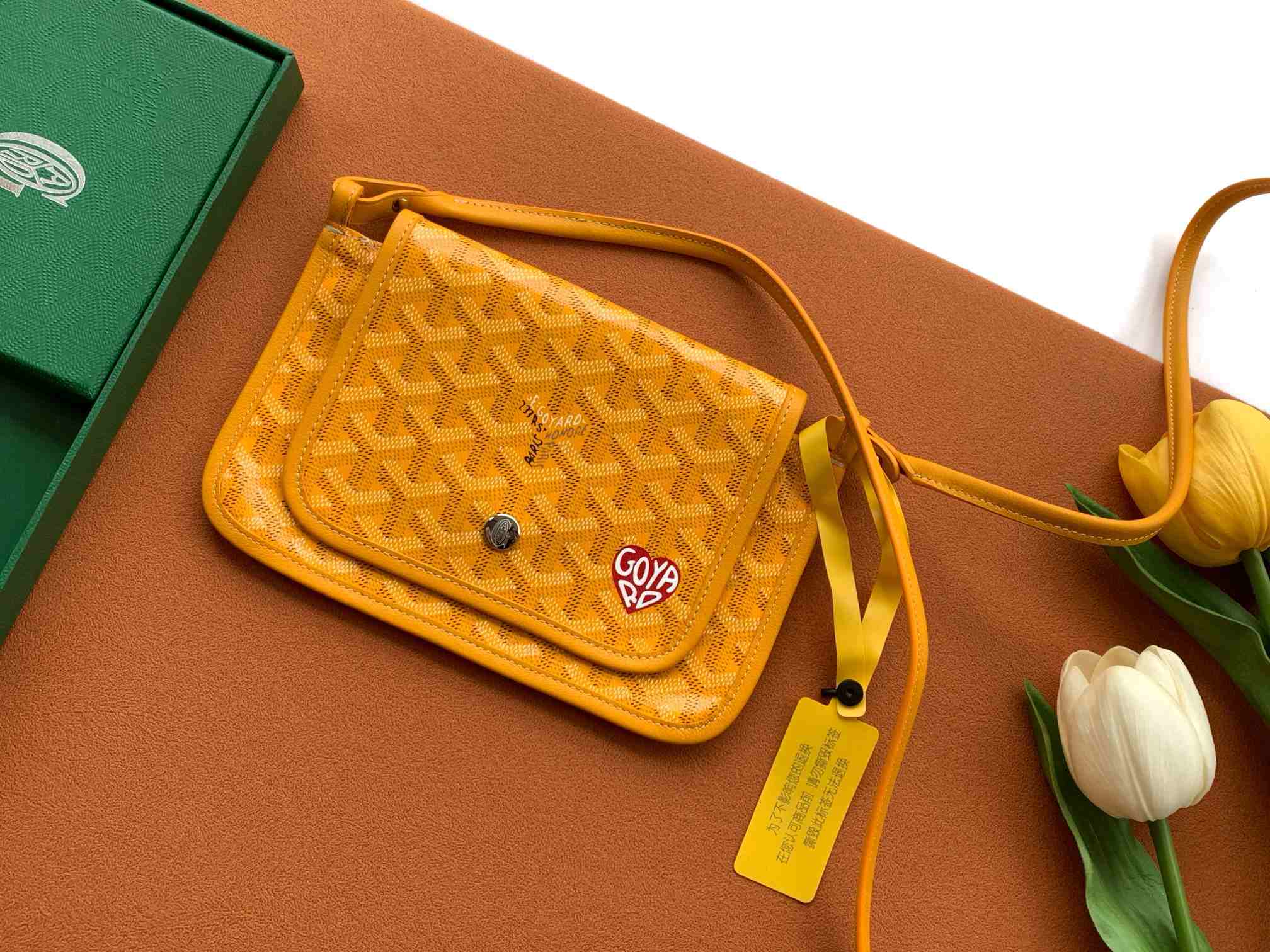 Goyard Plumet Pocket Wallet Heart Yellow