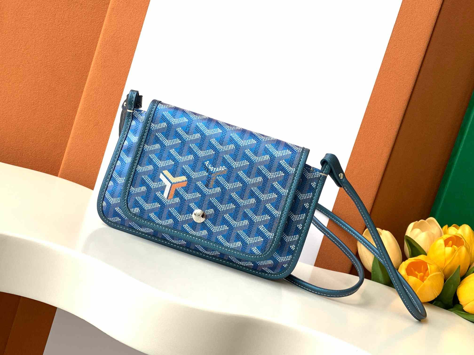 Goyard Plumet Pocket Wallet Limited Edition Pearlescent Blue