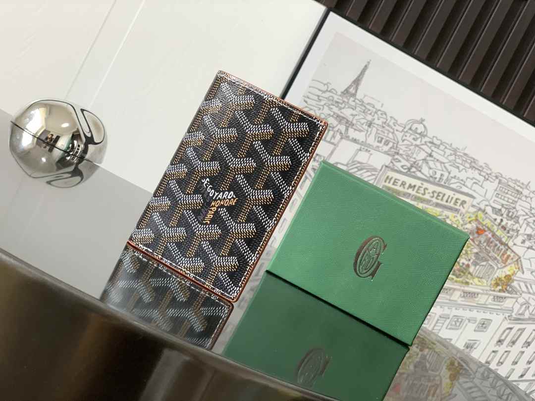 Goyard Saint-Pierre Card Wallet Black & Tan