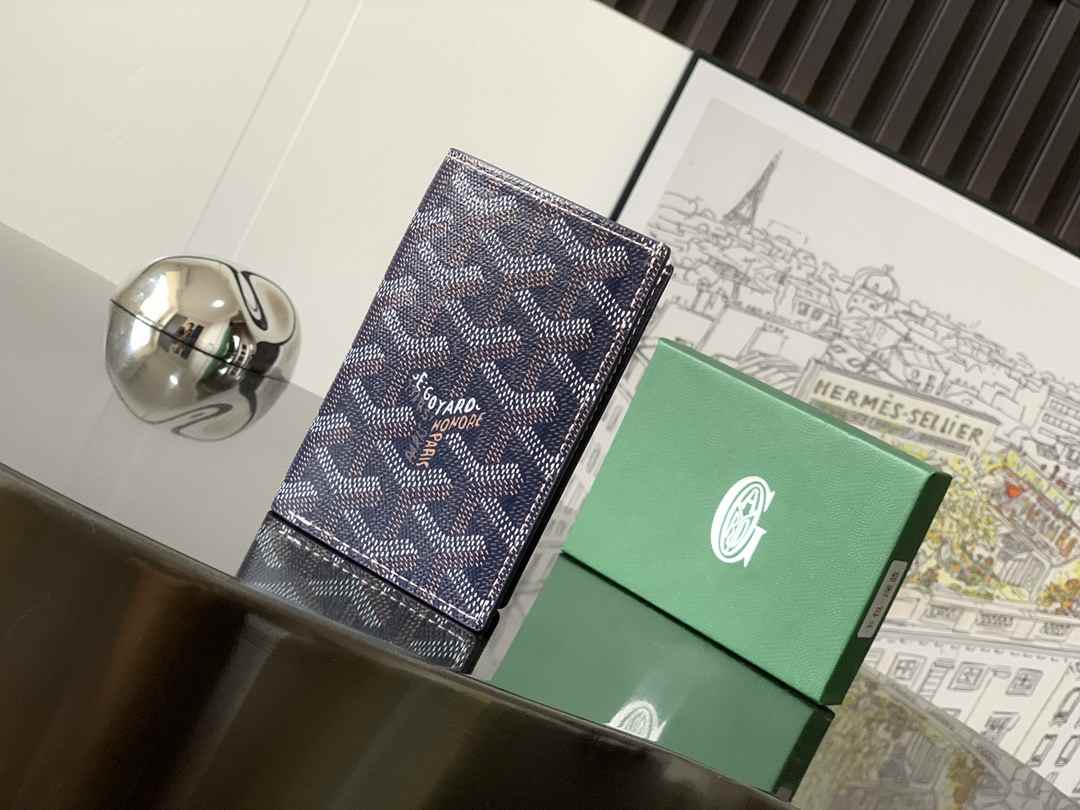 Goyard Saint-Pierre Card Wallet Navy Blue