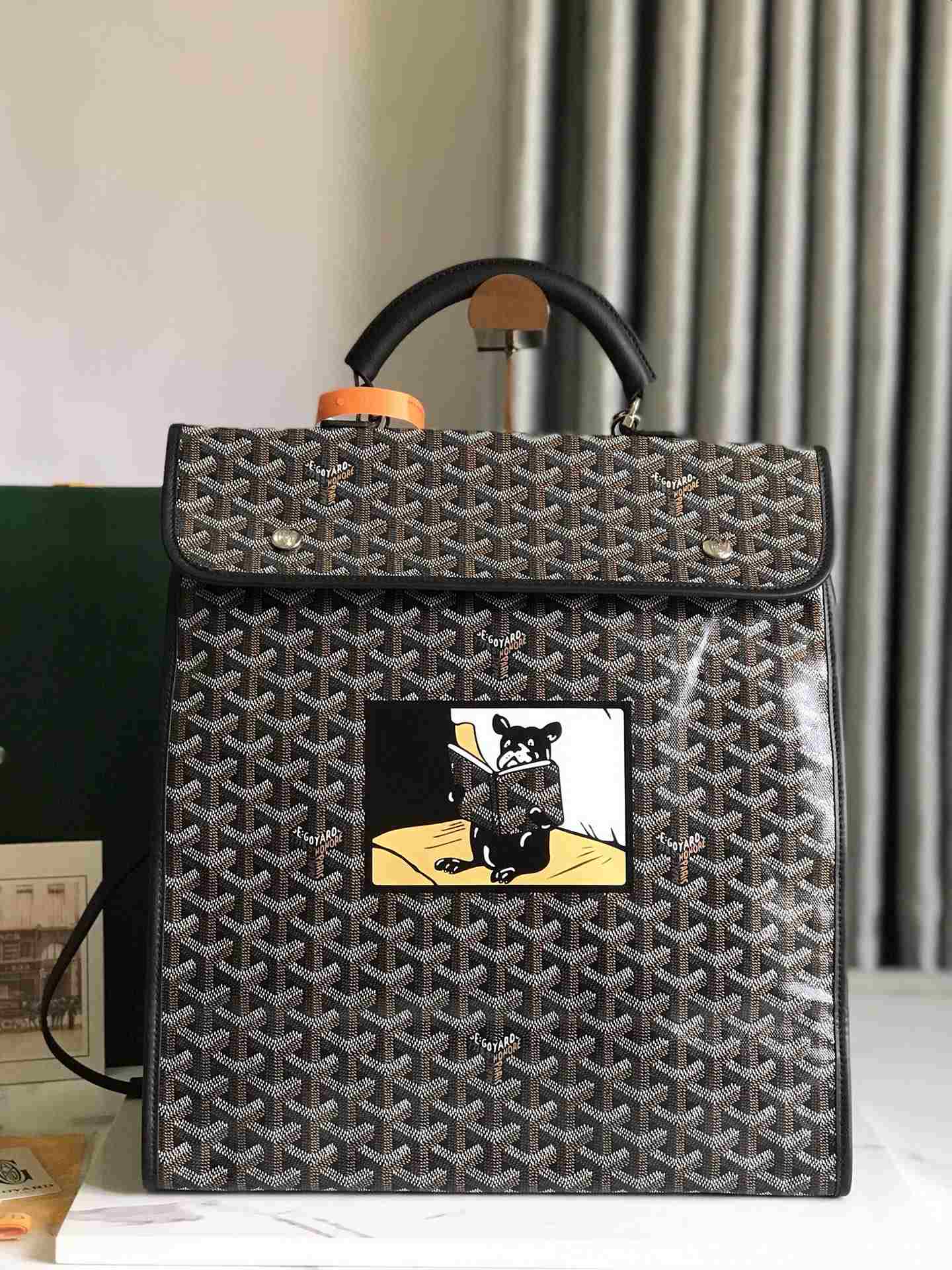 Goyard Saint Léger Backpack Limited Edition French Bulldog Black