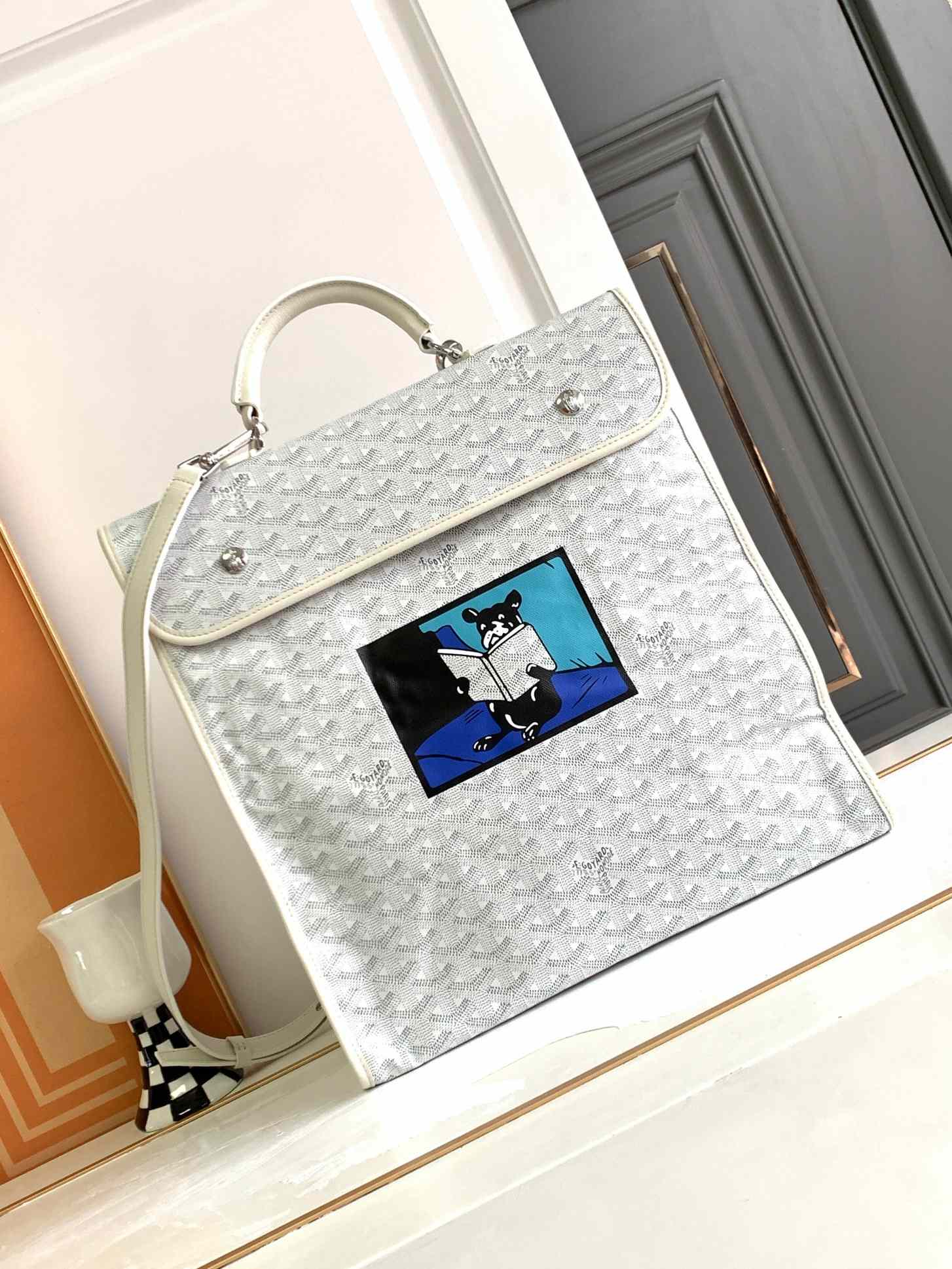 Goyard Saint Léger Backpack Limited Edition French Bulldog White