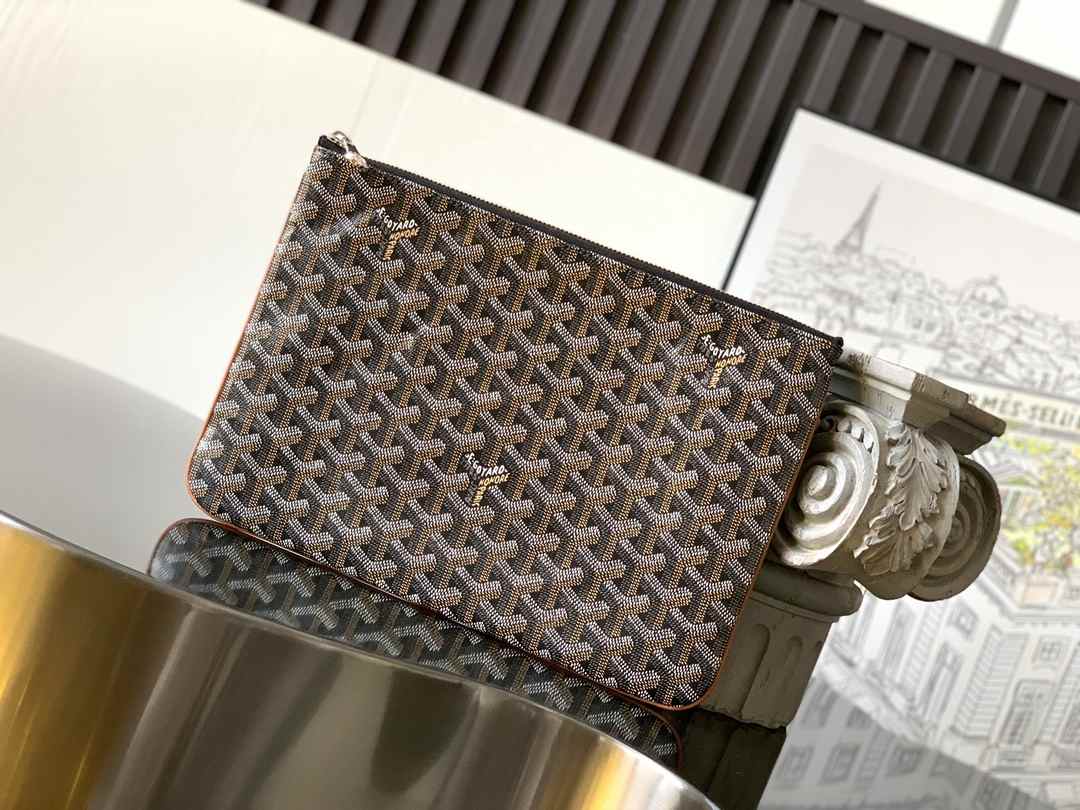 Goyard Sénat MM Pouch Black & Tan