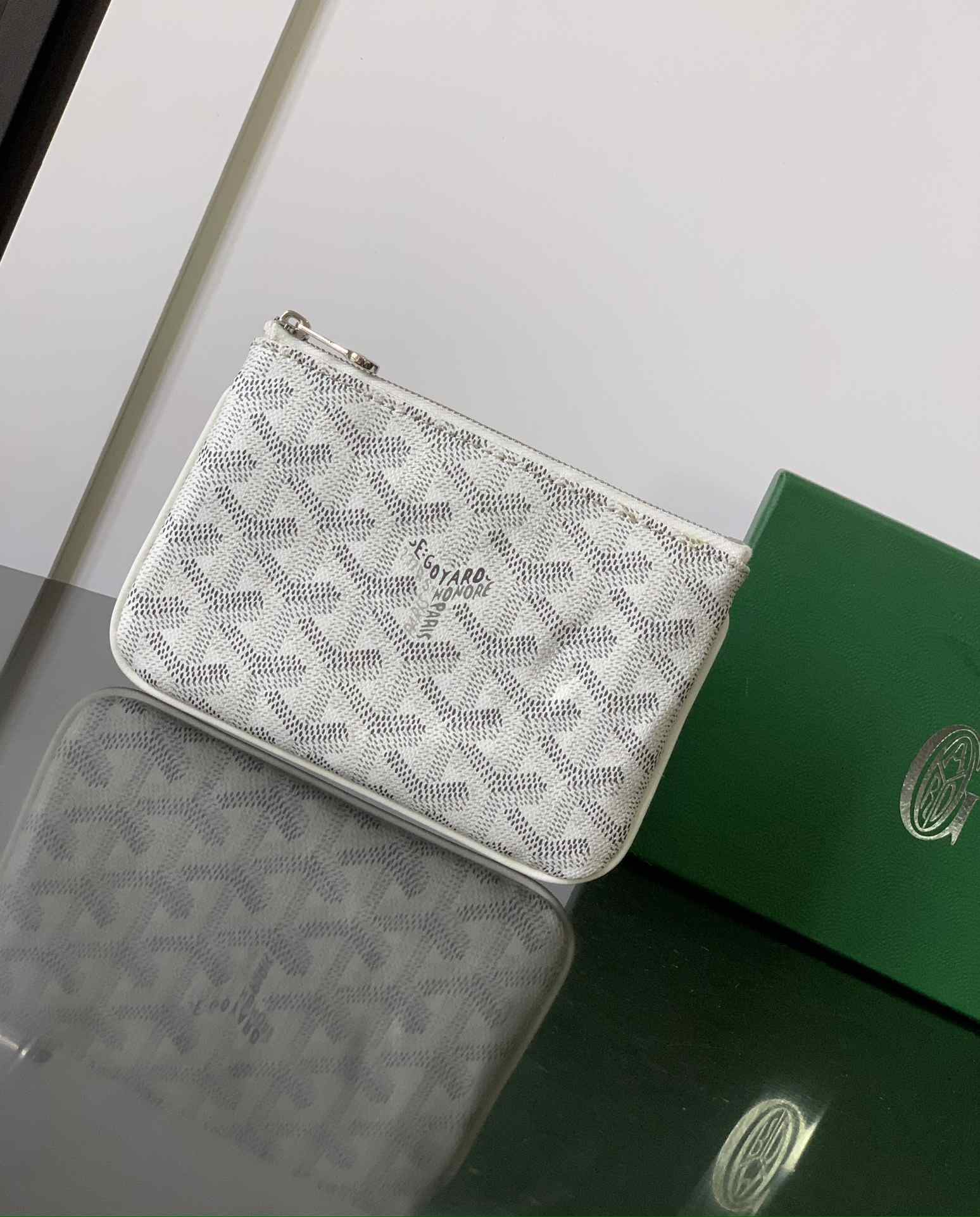 Goyard Sénat Mini Pouch White