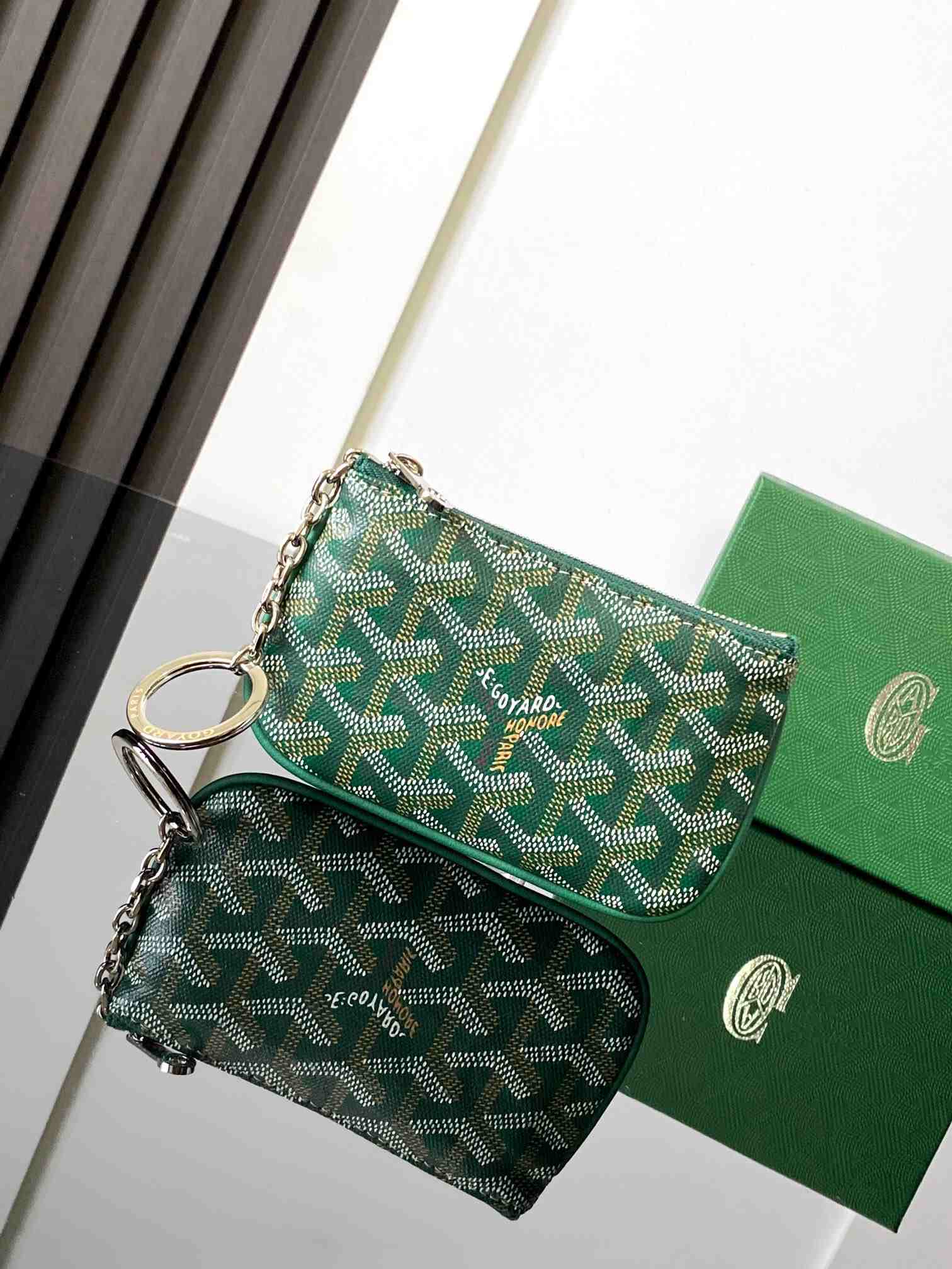 Goyard Senat Nano Key Pouch Green