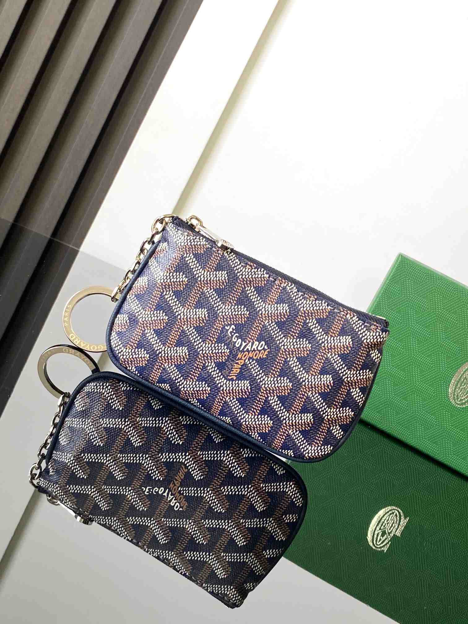 Goyard Senat Nano Key Pouch Navy Blue
