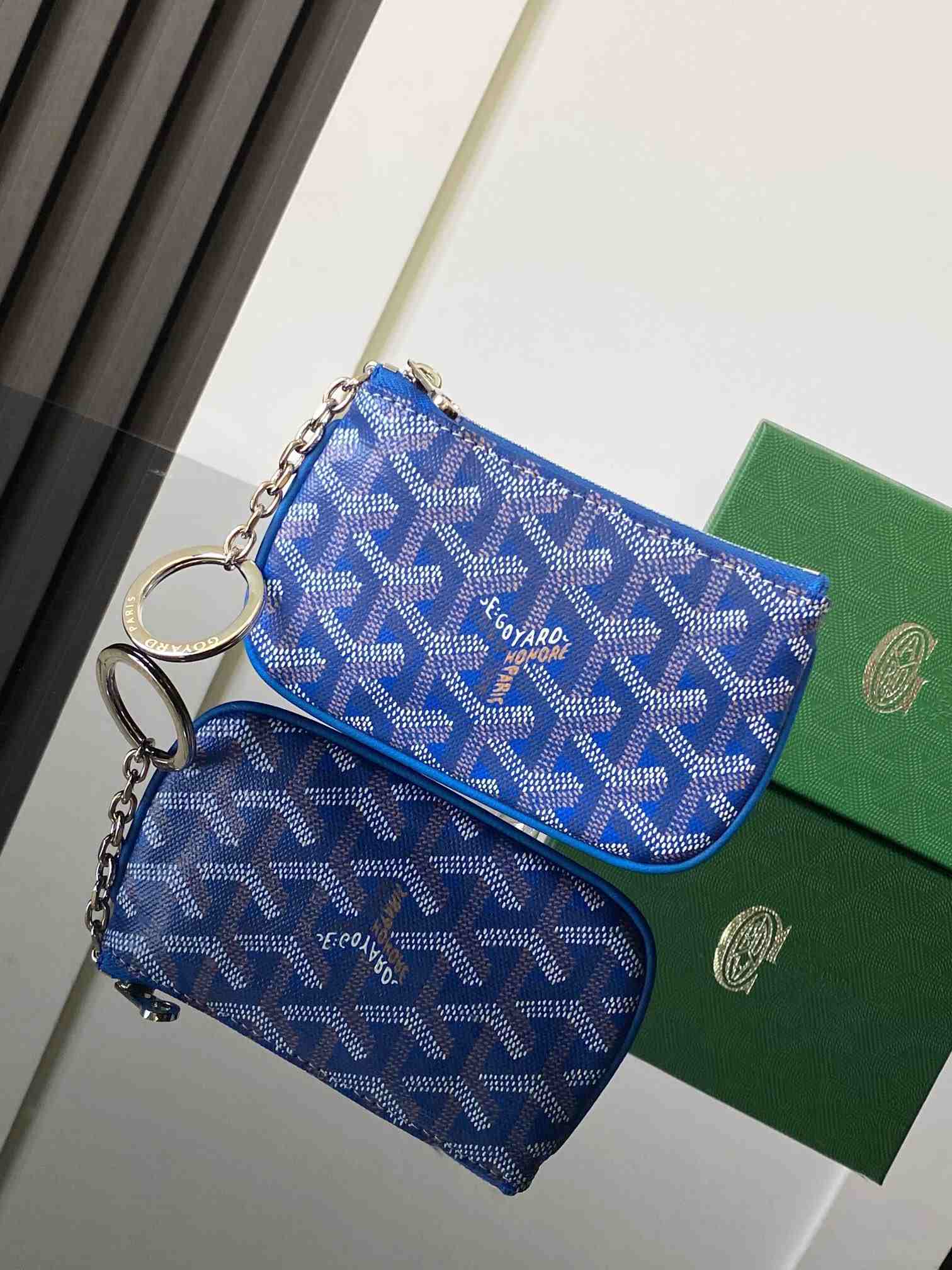 Goyard Senat Nano Key Pouch Sky Blue