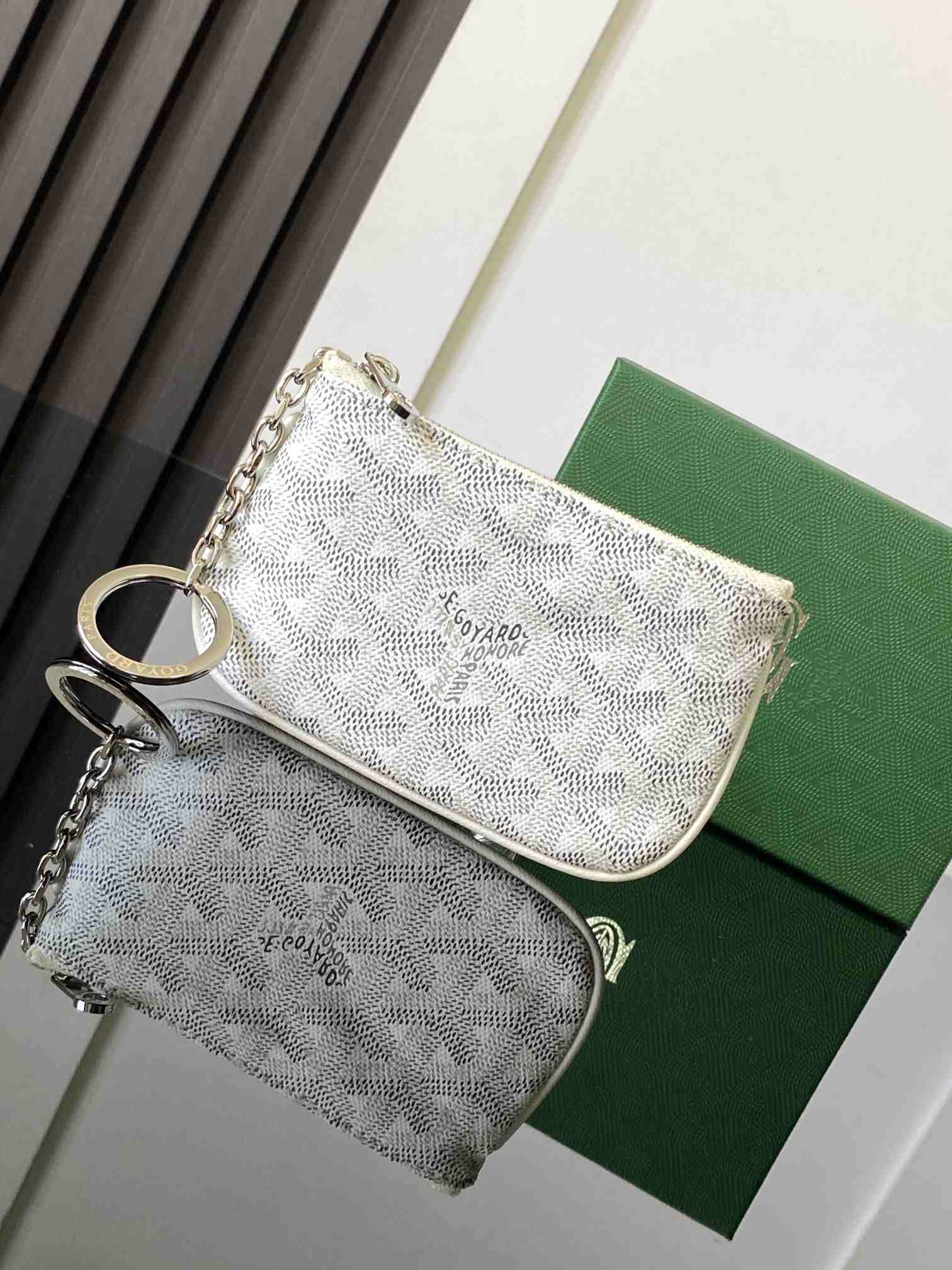 Goyard Senat Nano Key Pouch White