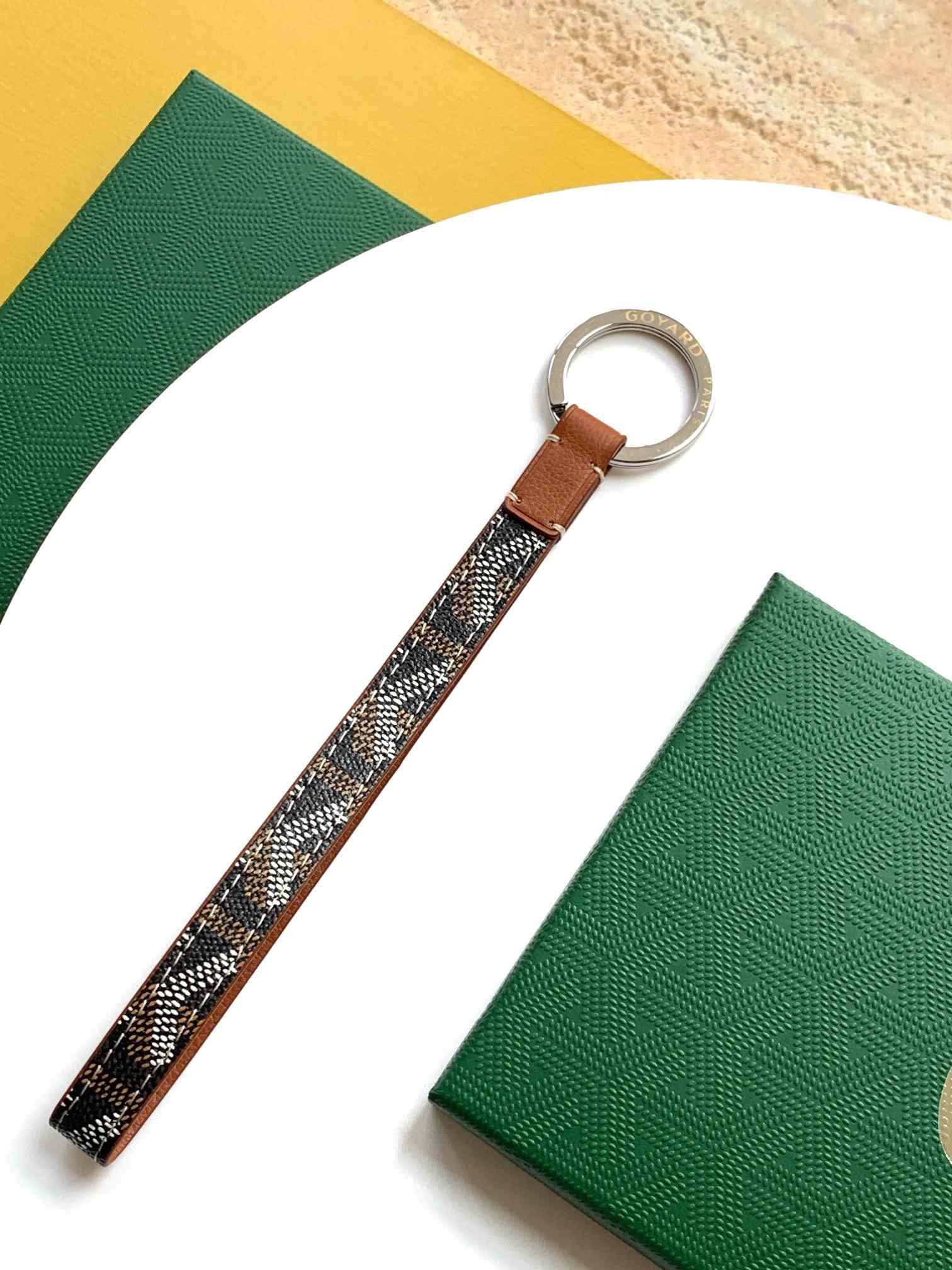 Goyard Sesame Key Ring Black & Tan