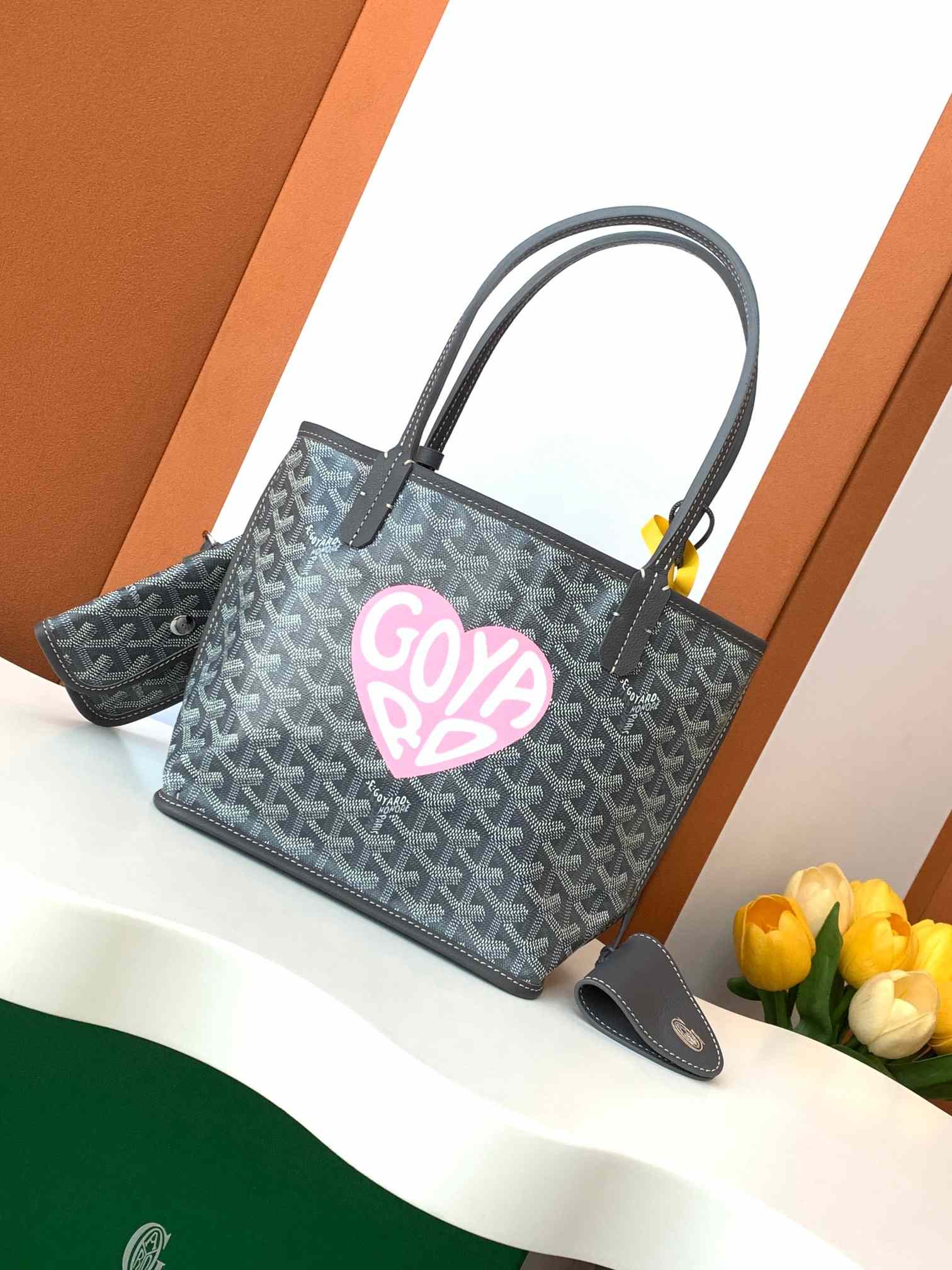 Goyard Anjou Mini Bag Big Heart Grey