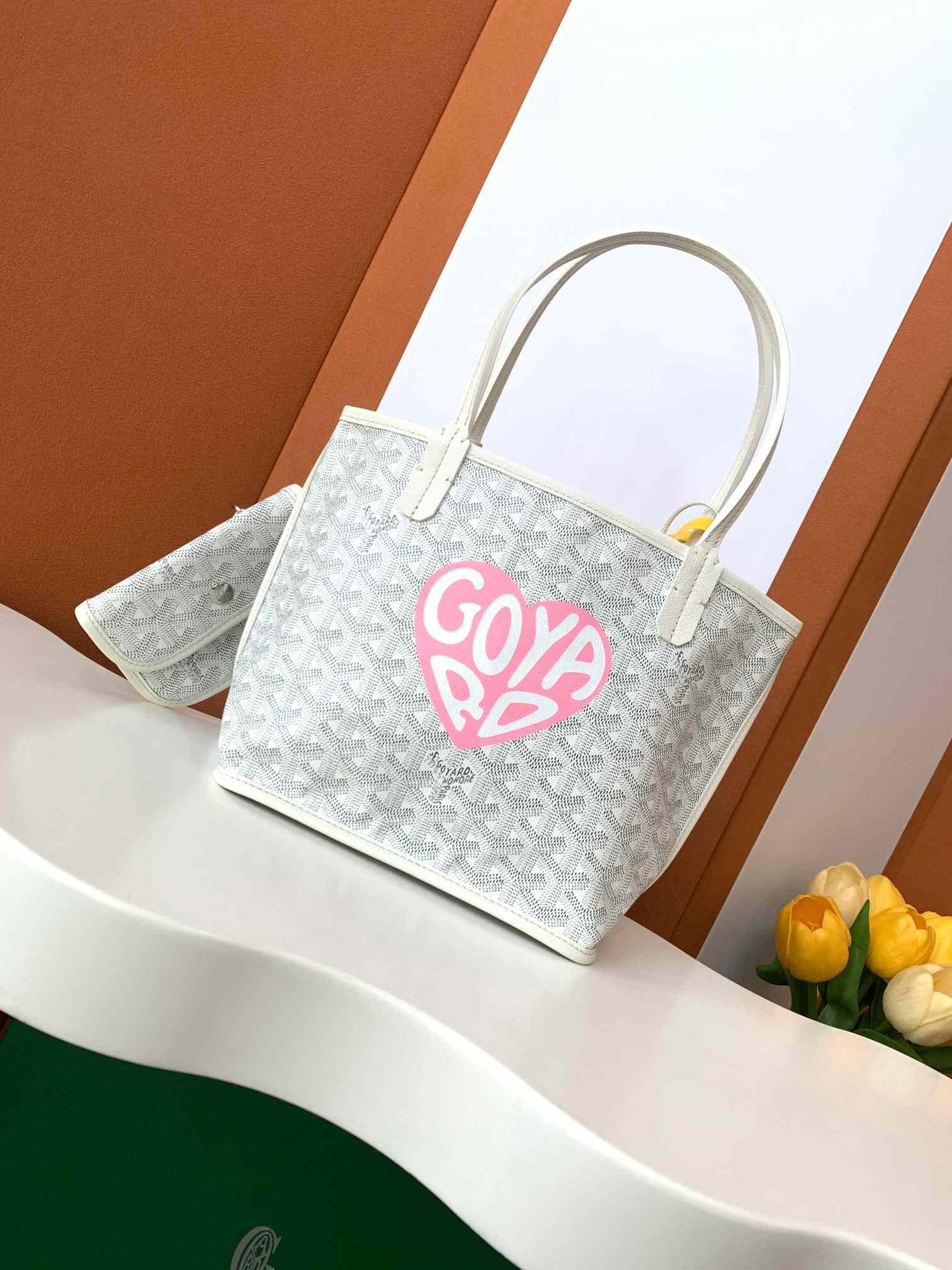 Goyard Anjou Mini Bag Big Heart White