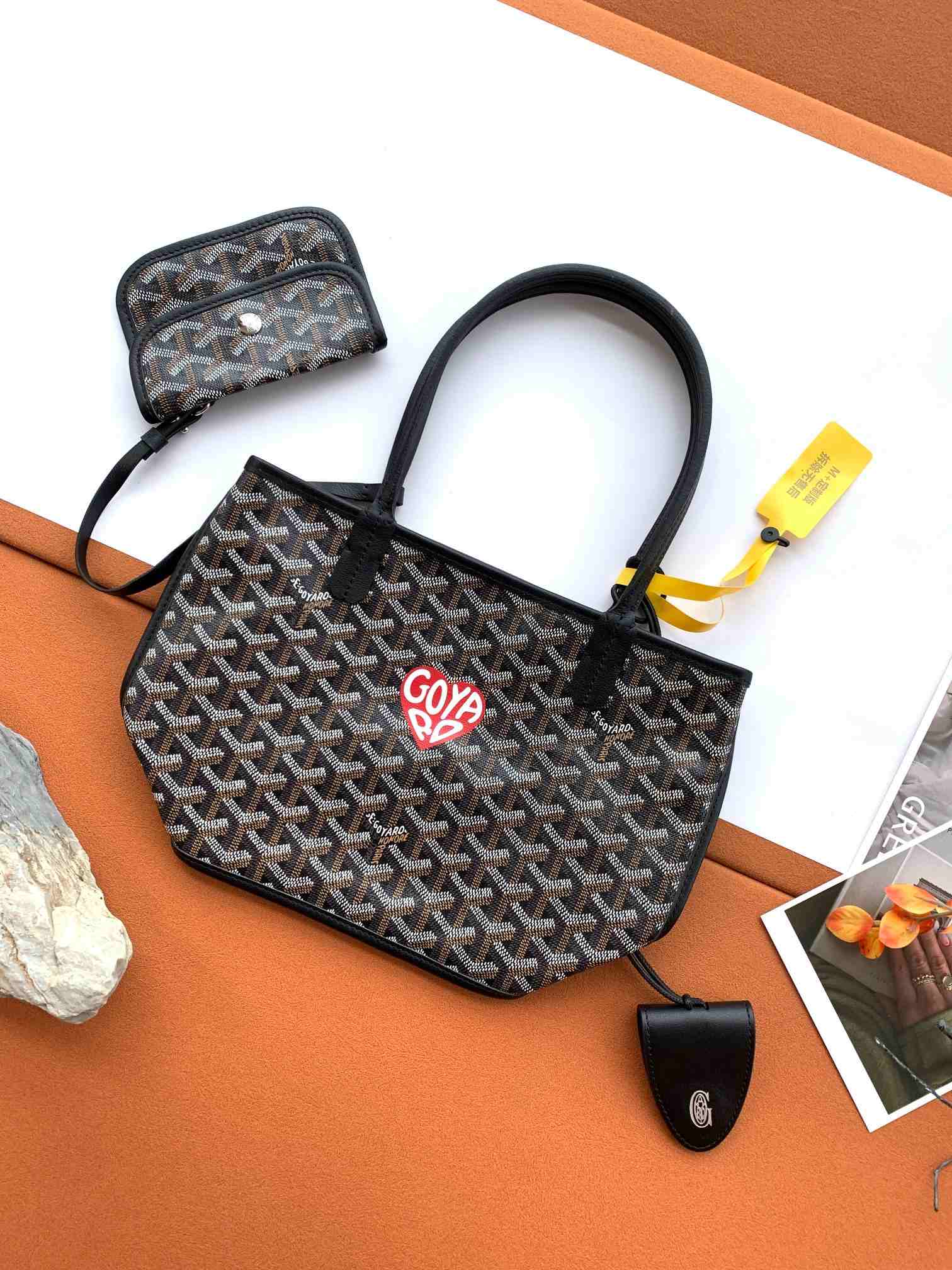 Goyard Anjou Mini Bag Heart Black