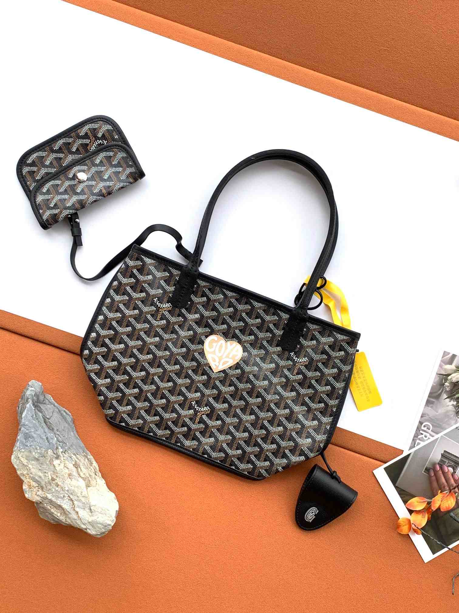 Goyard Anjou Mini Bag Heart Black