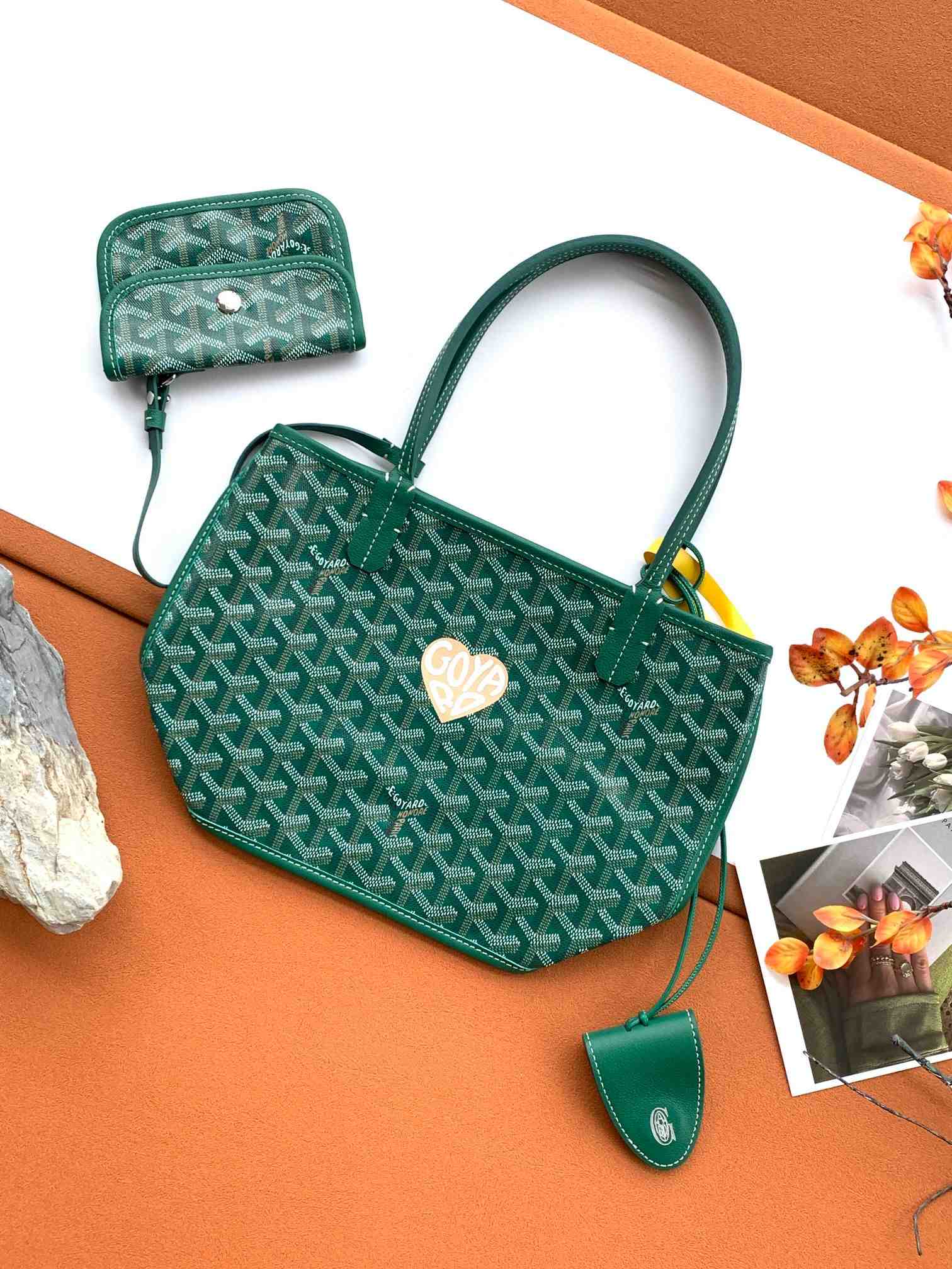 Goyard Anjou Mini Bag Heart Green