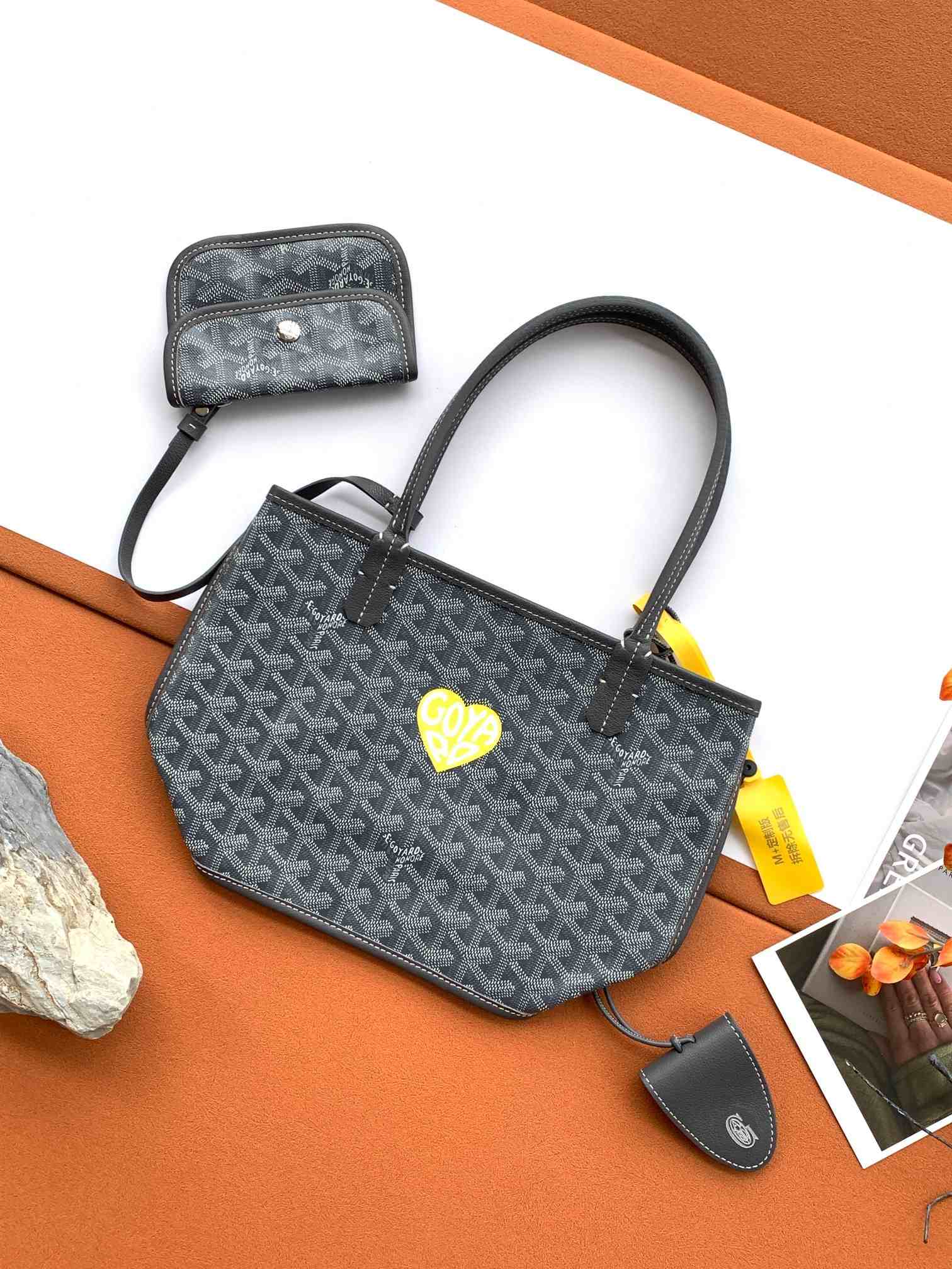 Goyard Anjou Mini Bag Heart Grey