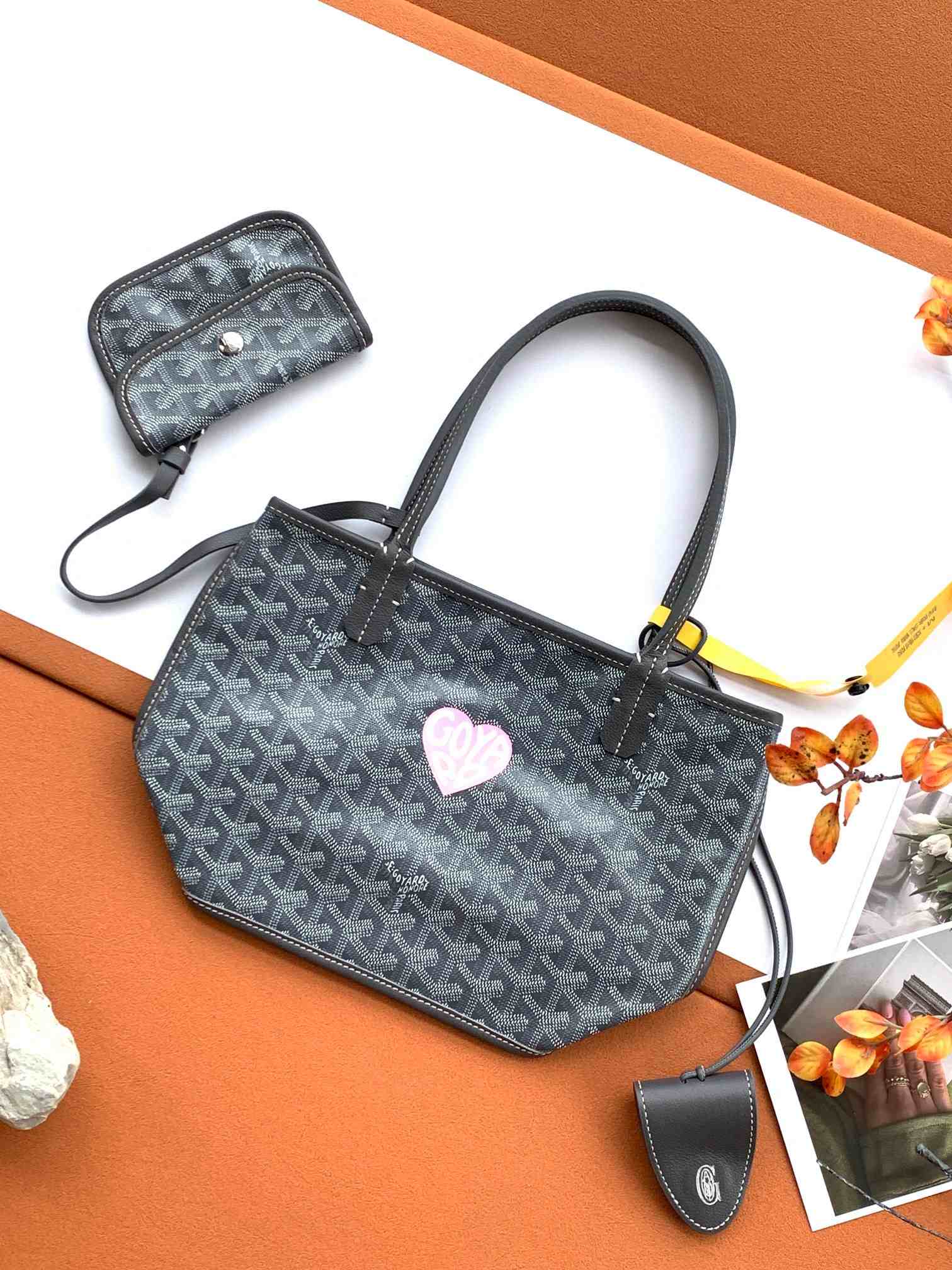 Goyard Anjou Mini Bag Heart Grey
