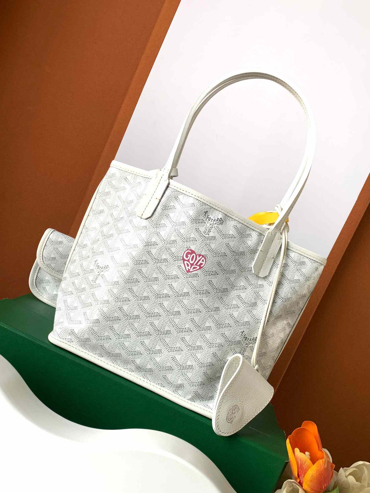 Goyard Anjou Mini Bag Heart White