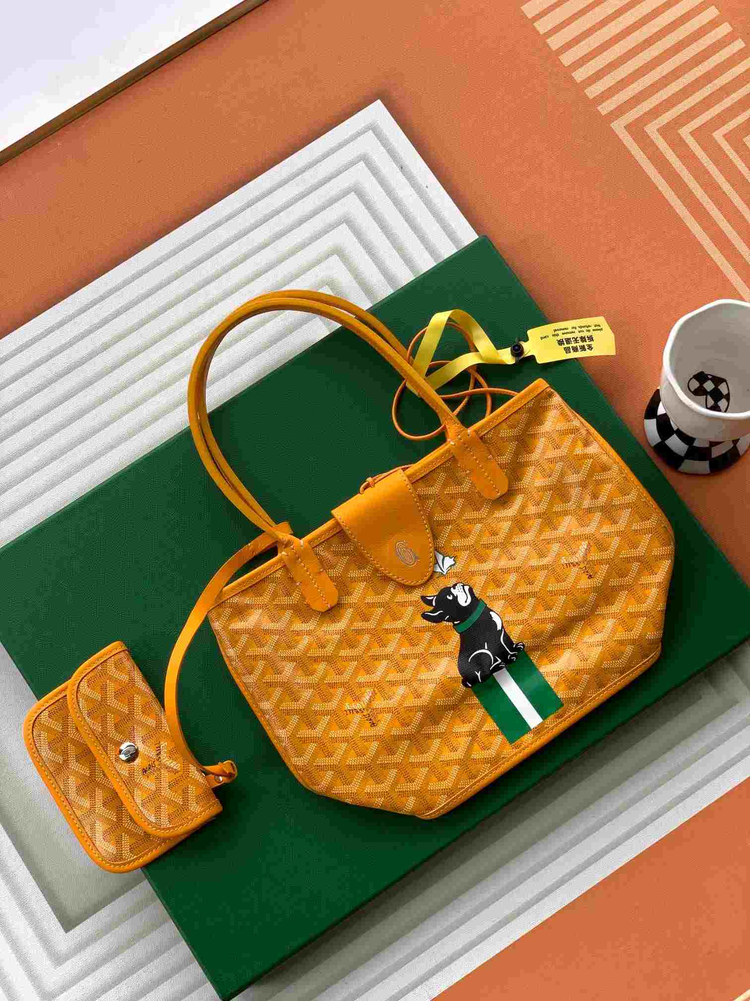 Goyard Anjou Mini Bag Yellow French Bulldog