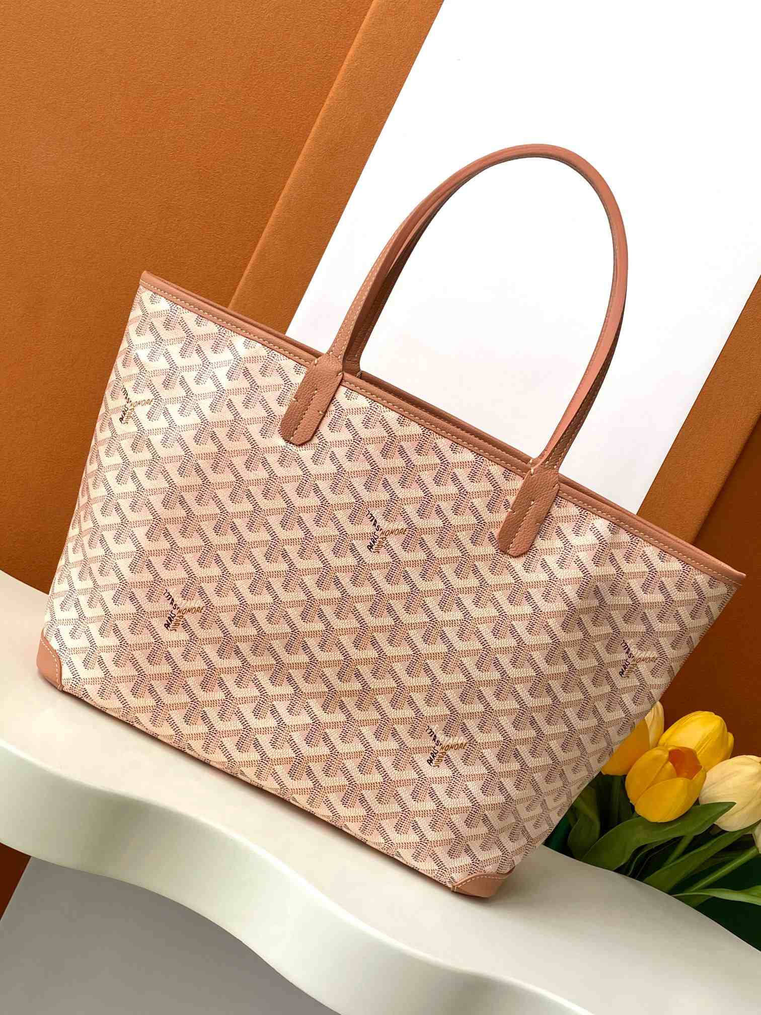 Goyard Artois PM Goyardine Bag Pearlescent Coral Pink