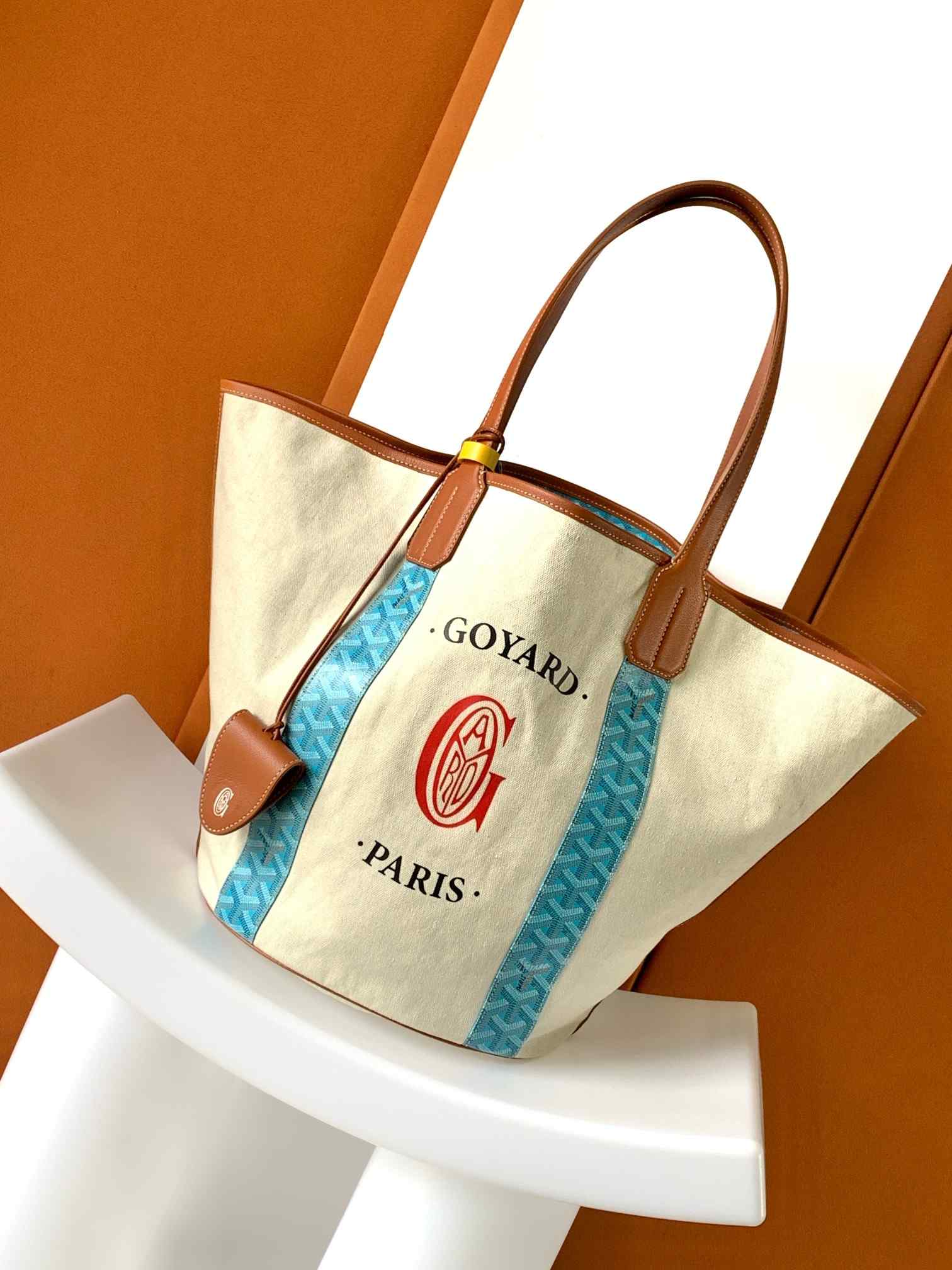 Goyard Belharra Bag Limited Edition Turquoise & Tan