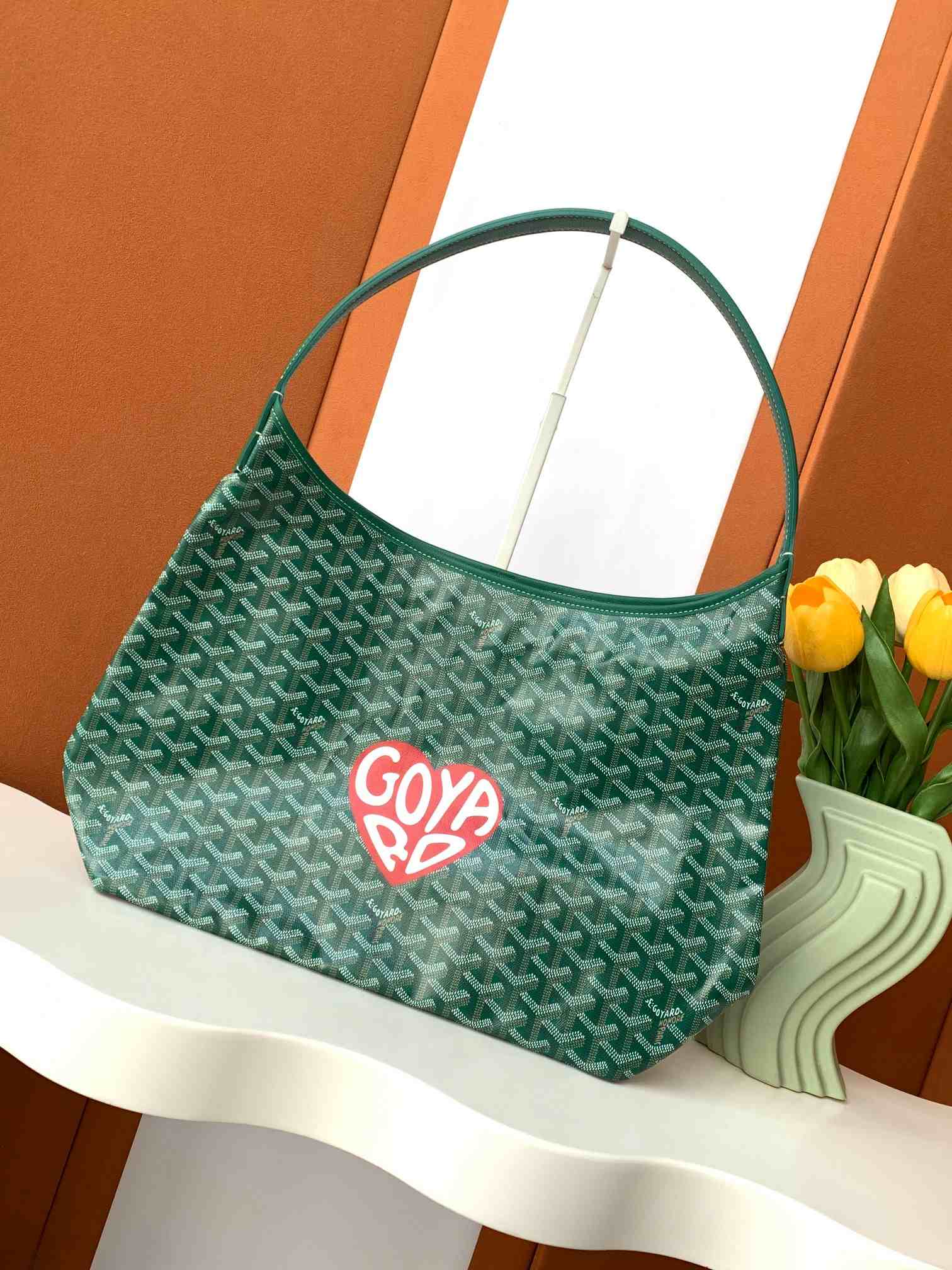 Goyard Bohème Hobo Bag Big Heart Green