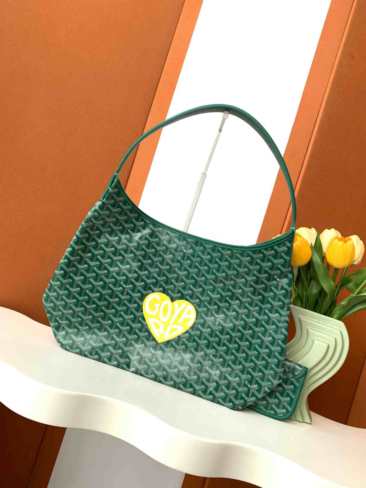 Goyard Bohème Hobo Bag Big Heart Green