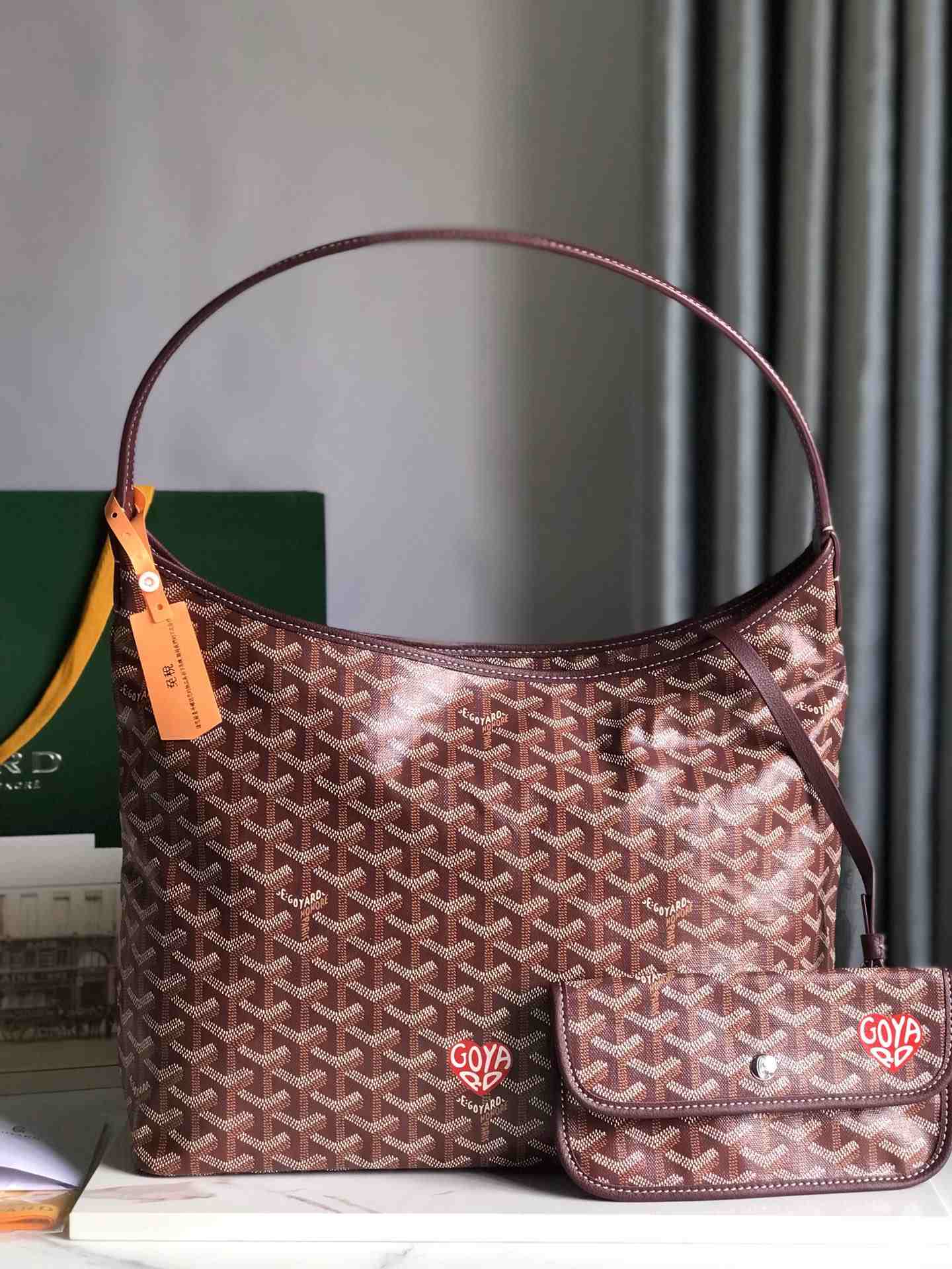 Goyard Bohème Hobo Bag Heart Burgundy