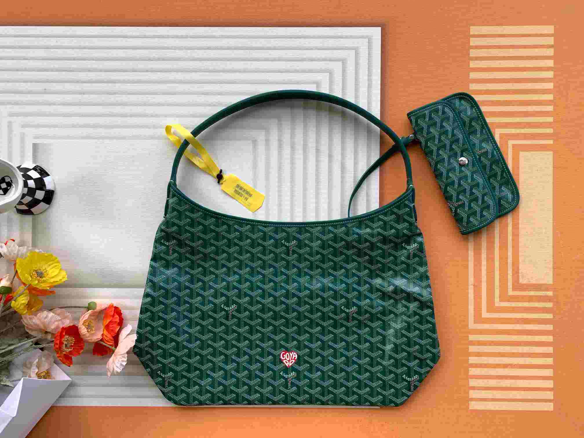 Goyard Bohème Hobo Bag Heart Green
