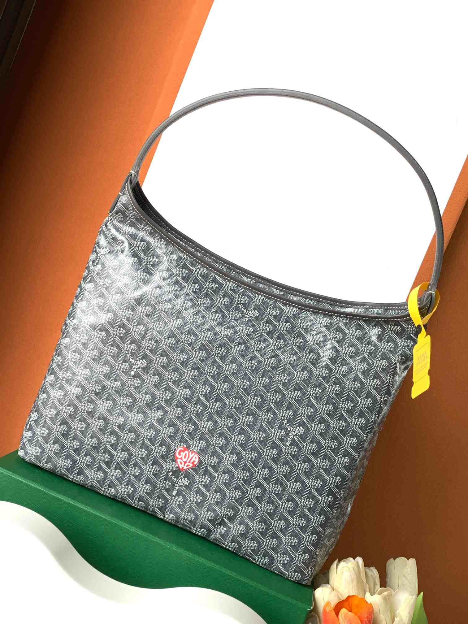 Goyard Bohème Hobo Bag Heart Grey