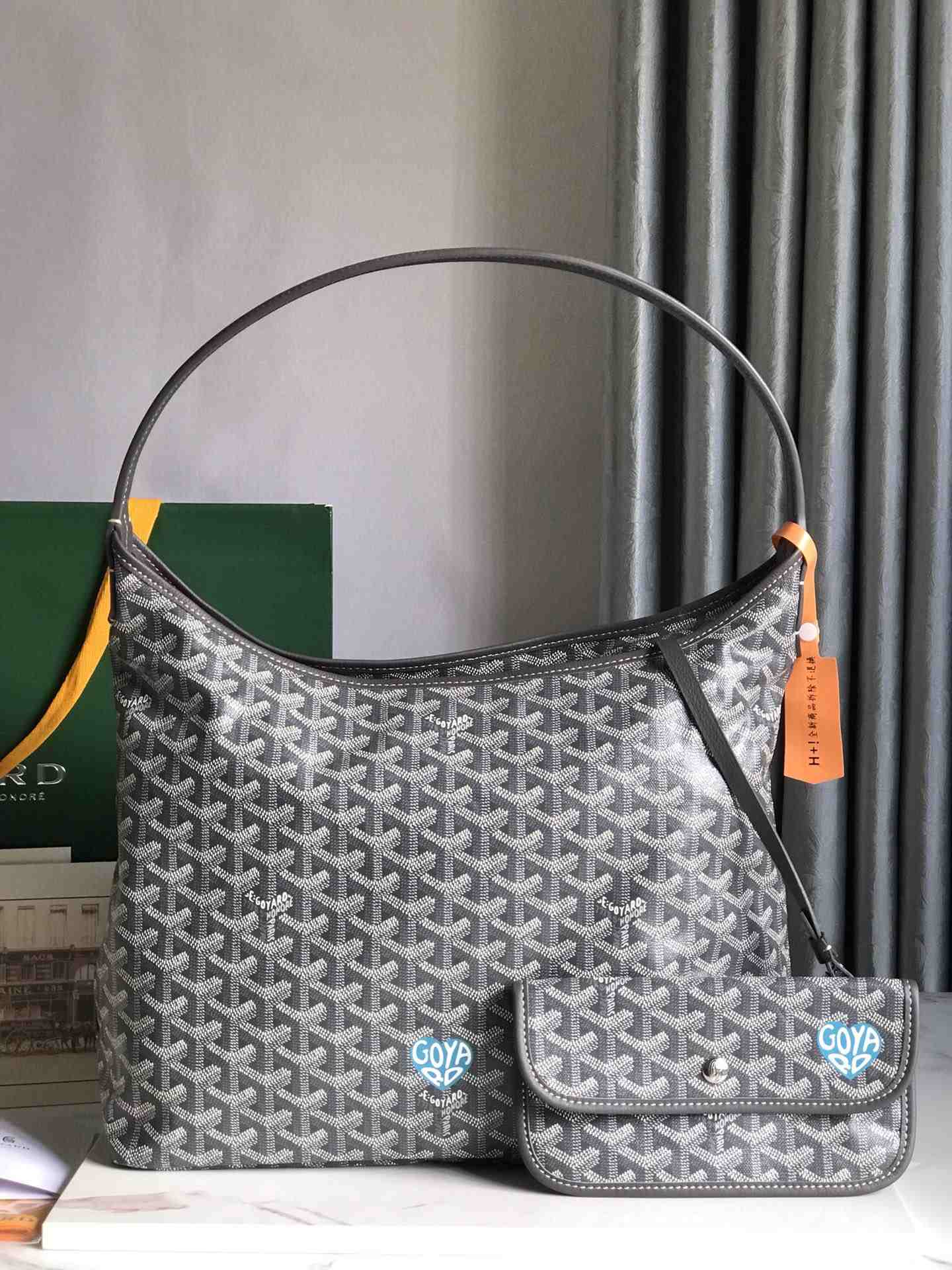 Goyard Bohème Hobo Bag Heart Grey