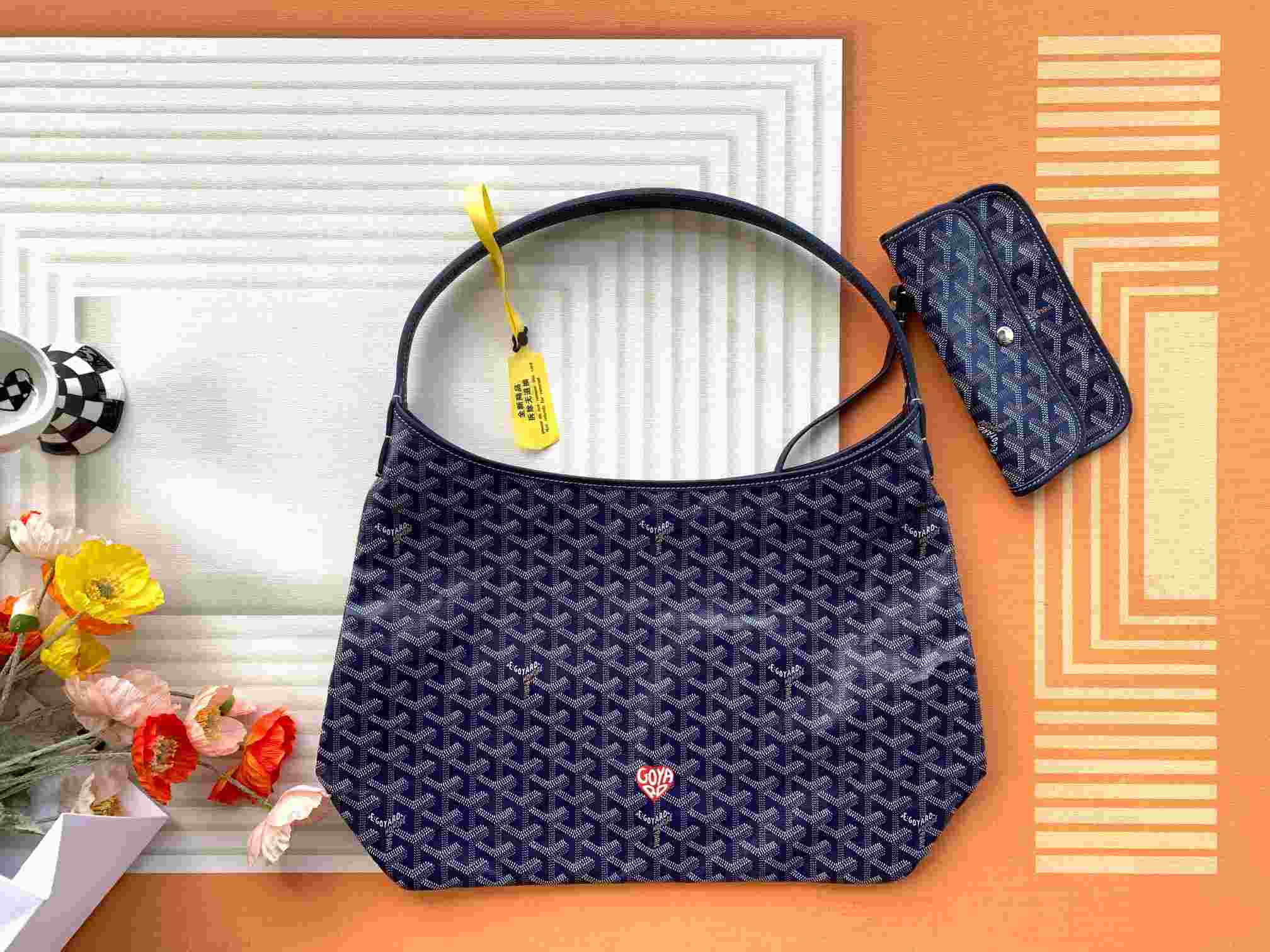 Goyard Bohème Hobo Bag Heart Navy Blue