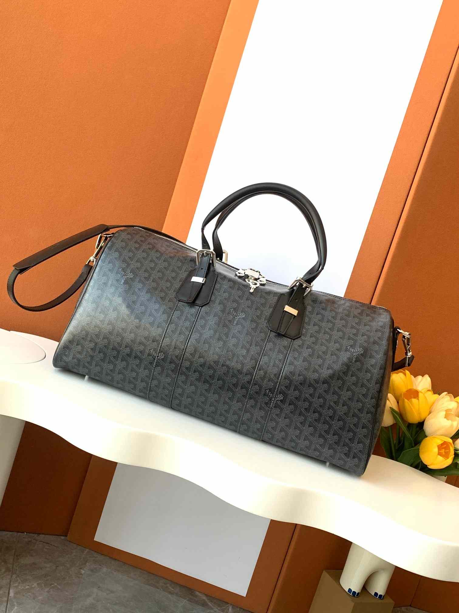 Goyard Boston 45 Travel Bag Jet-Black