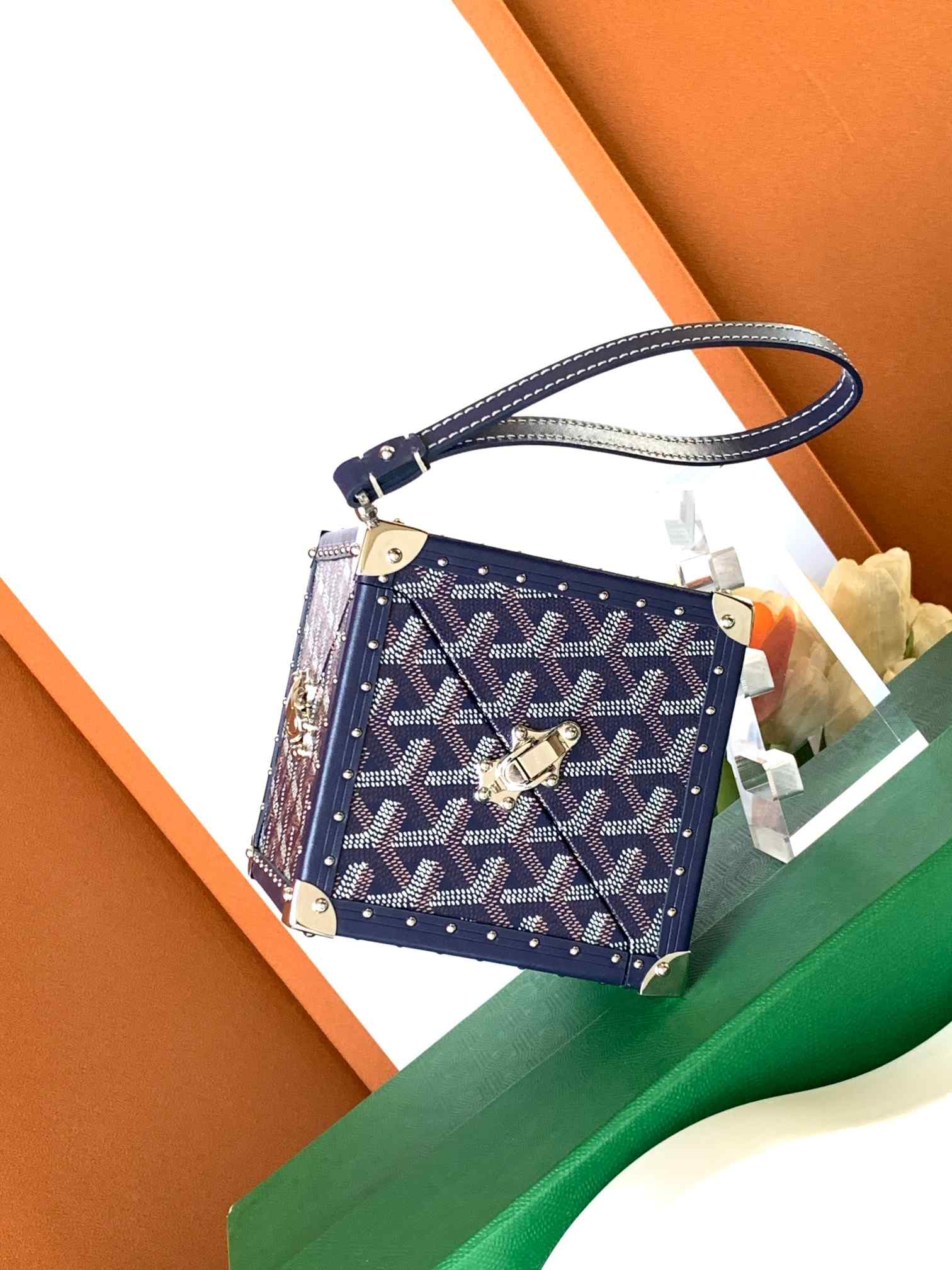 Goyard Dé Trunk Bag Navy Blue