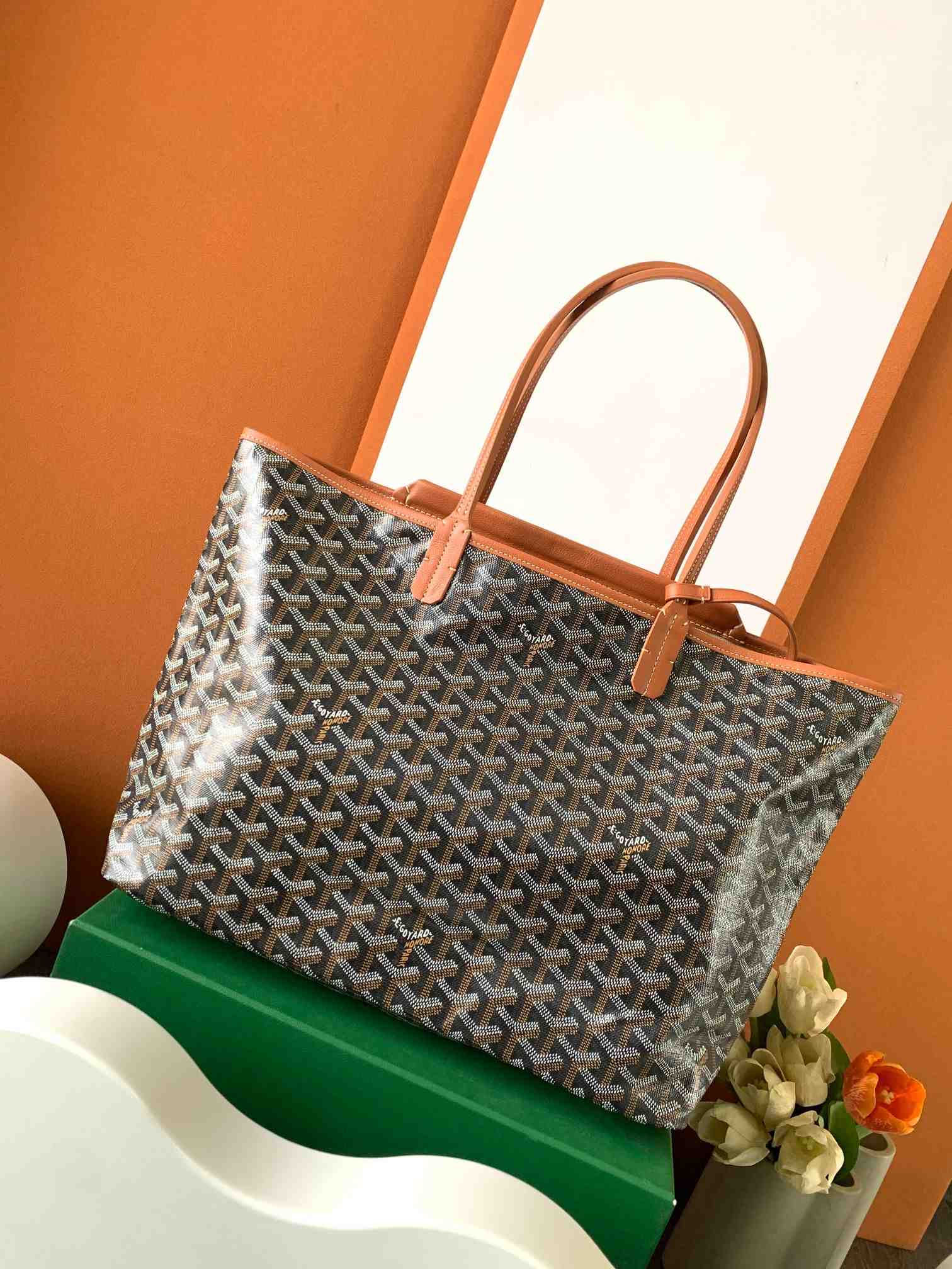 Goyard Goyardine Isabelle Tote Bag Black & Tan