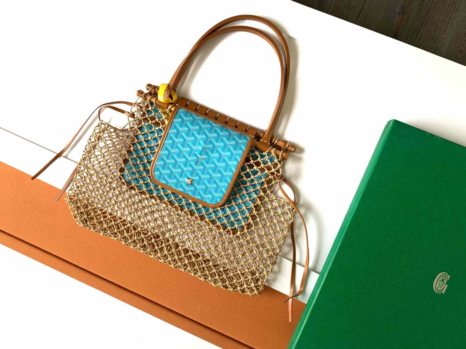 Goyard Goyardine Net Aligre Tote Blue