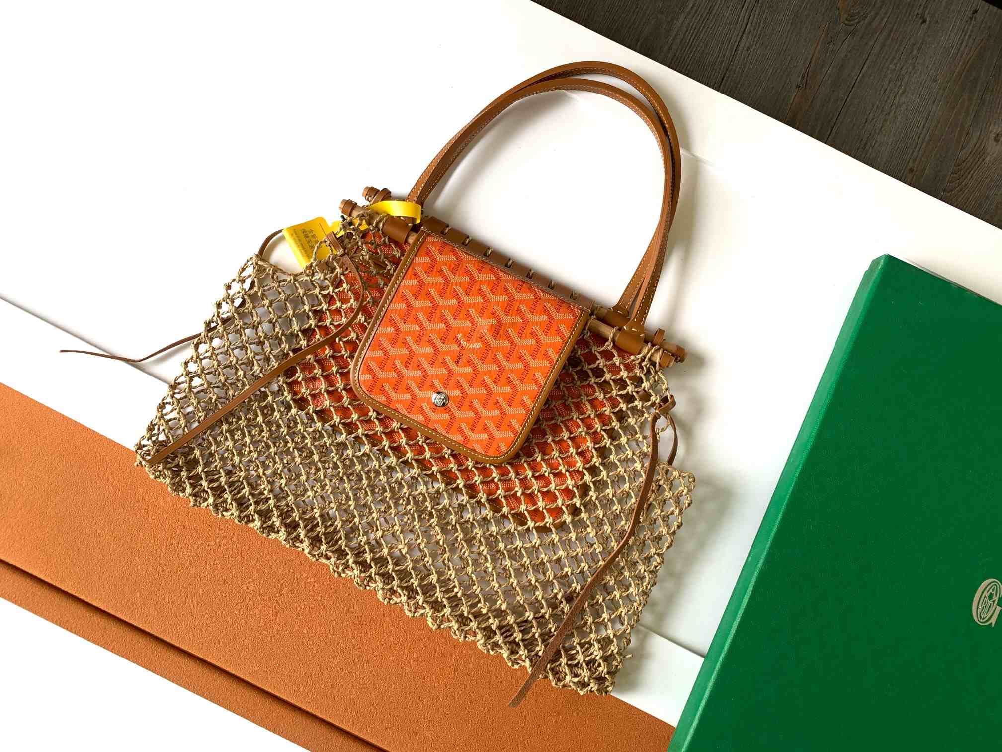 Goyard Goyardine Net Aligre Tote Orange