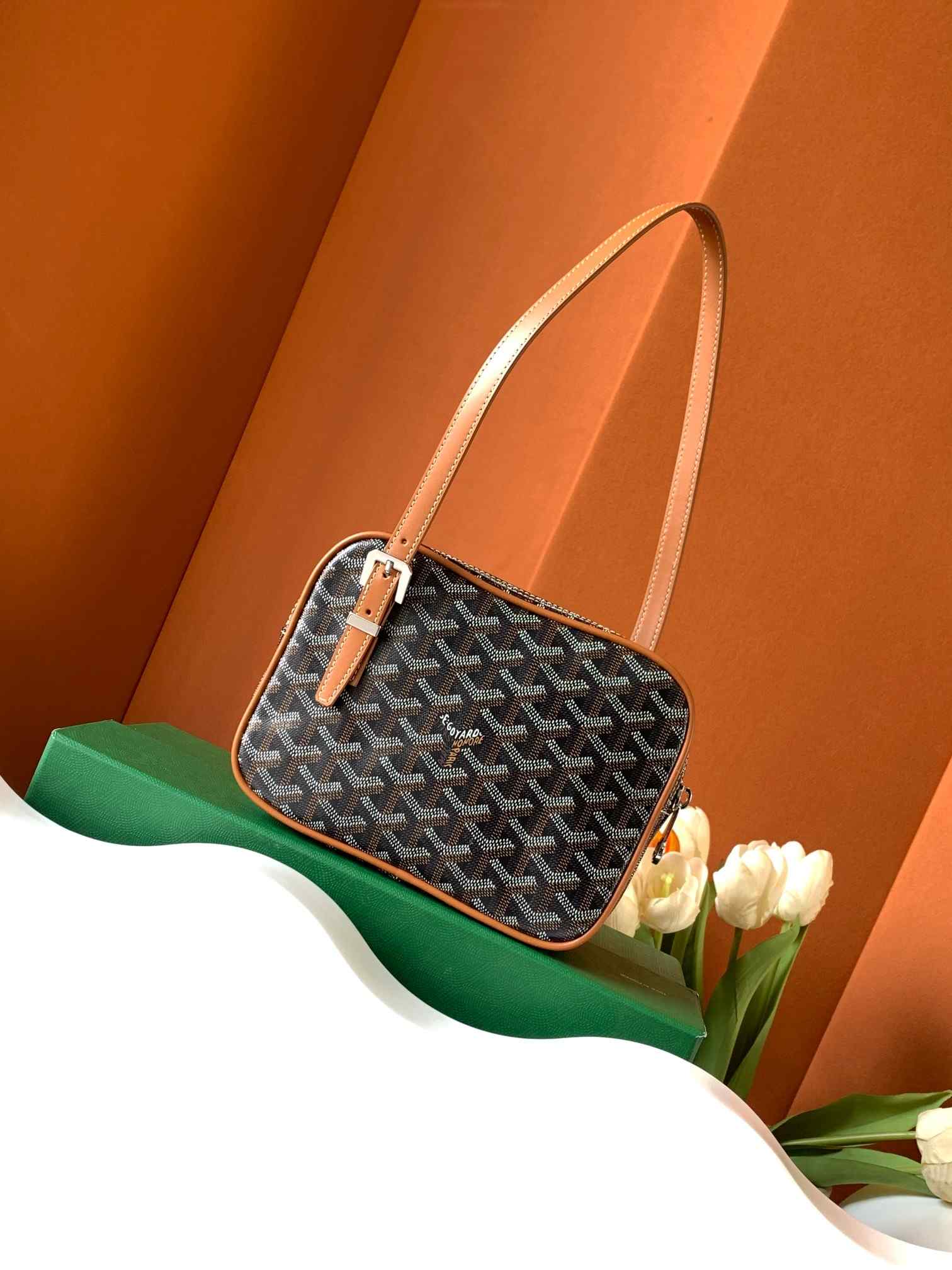 Goyard Goyardine Yona Bag Black & Tan