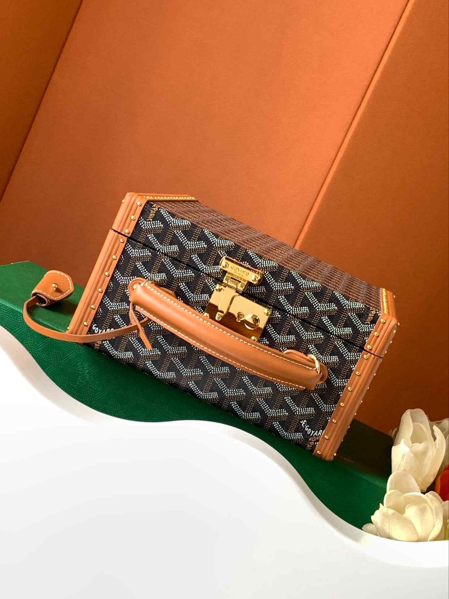Goyard Joux 6 Watch Case Black & Tan