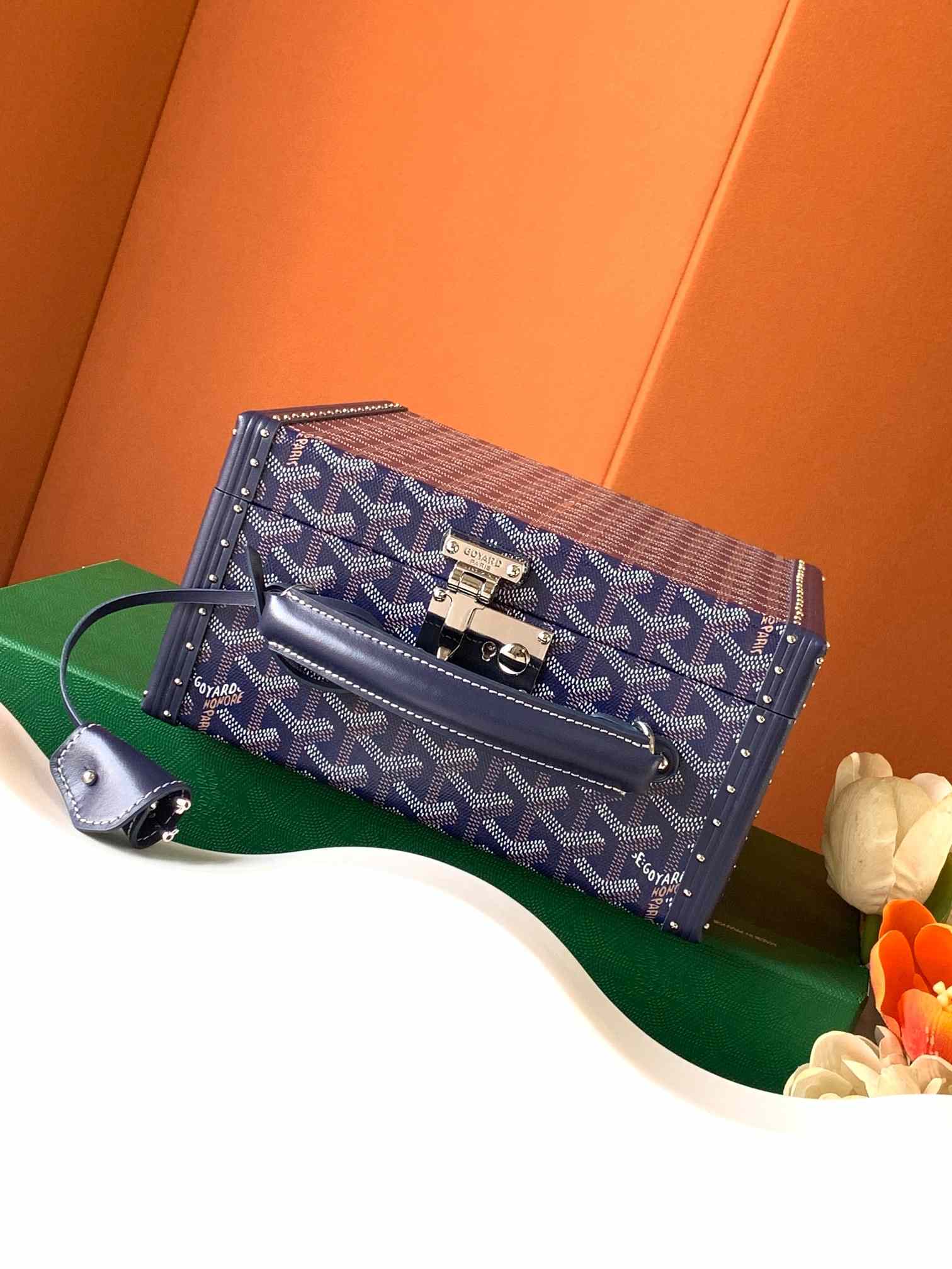 Goyard Joux 6 Watch Case Navy Blue