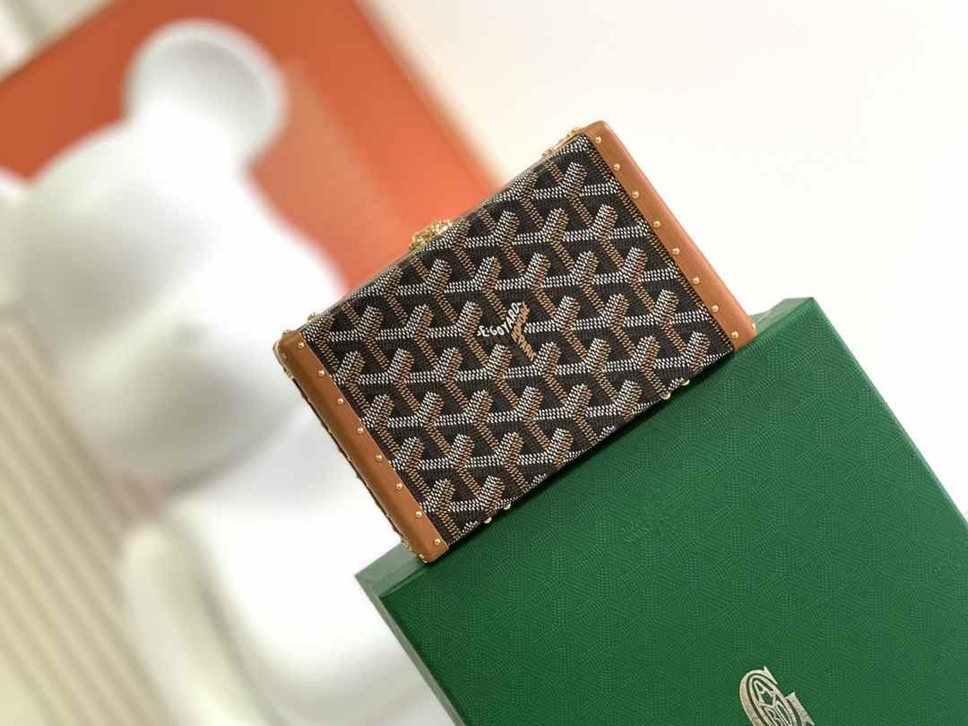 Goyard Minaudière Trunk Bag Black & Tan