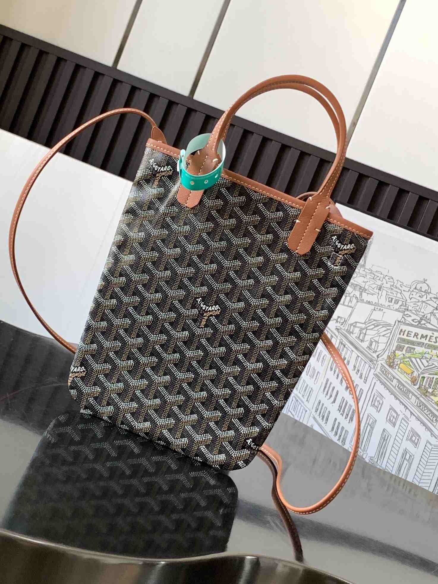 Goyard Poitiers Bag Black & Tan