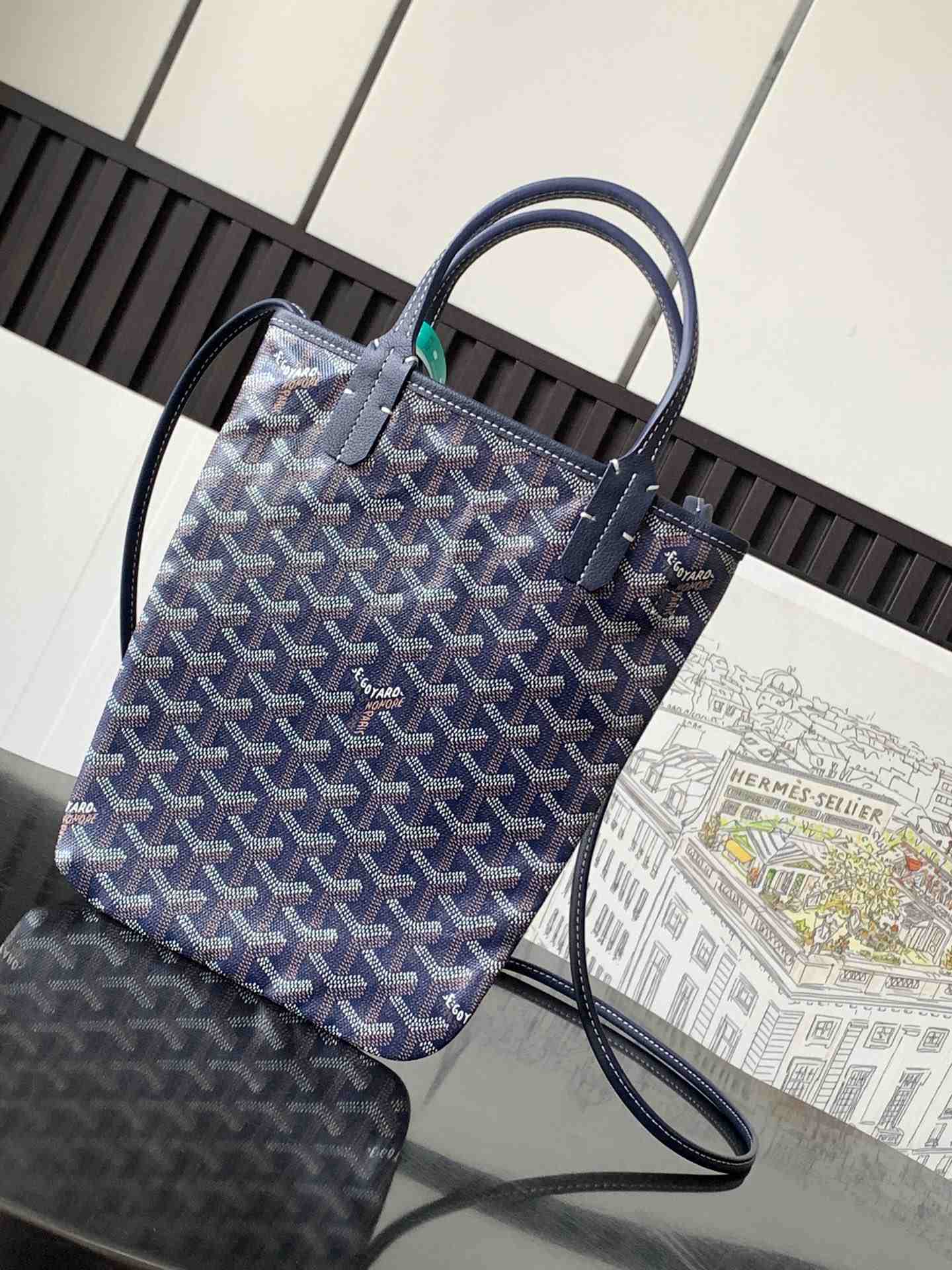 Goyard Poitiers Bag Navy Blue
