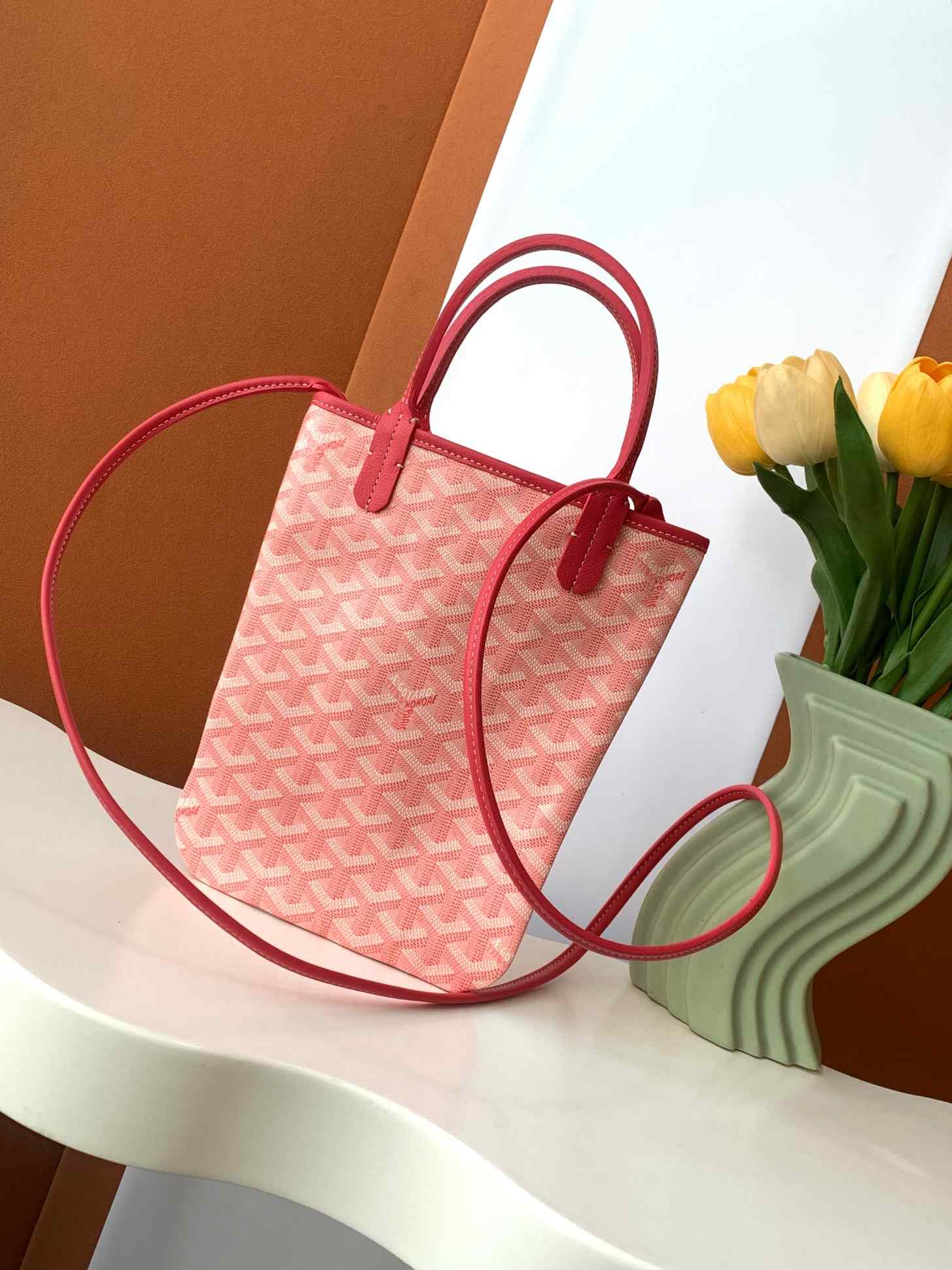 Goyard Poitiers Bag Watermelon Red & Sakura Pink