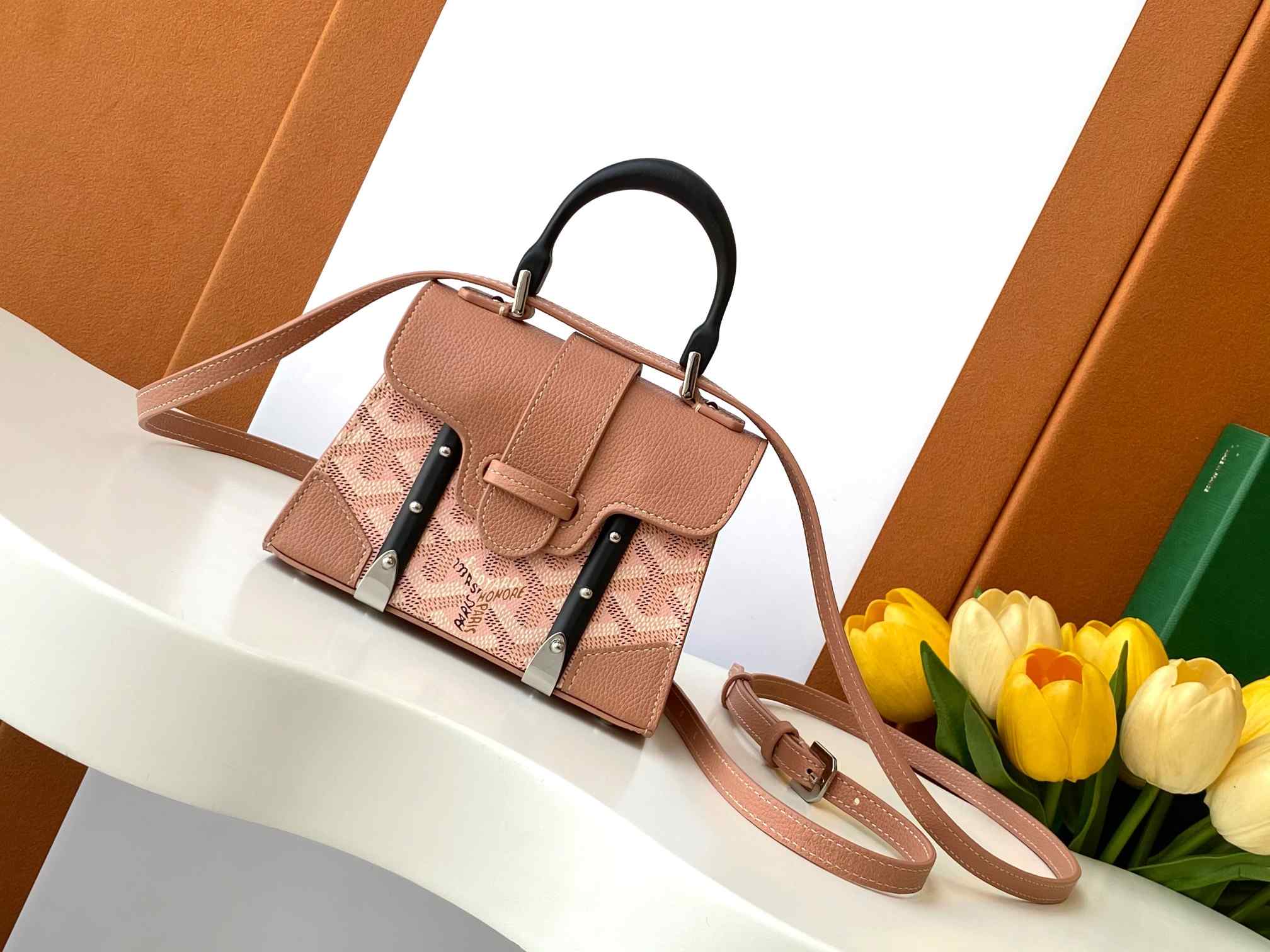 Goyard Saigon Structure Nano Bag Pearlescent Coral Pink