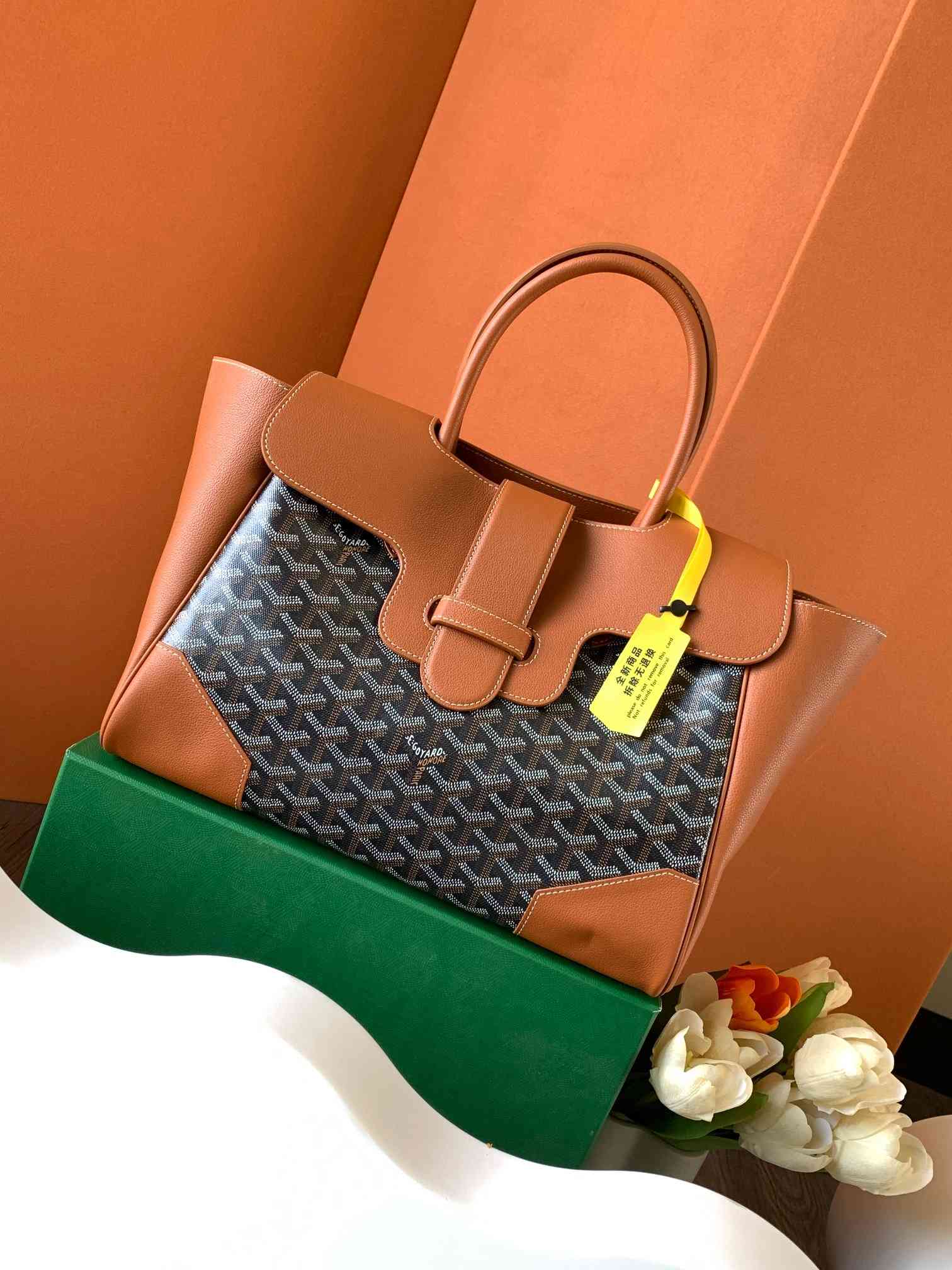 Goyard Saigon Tote Bag Black & Tan