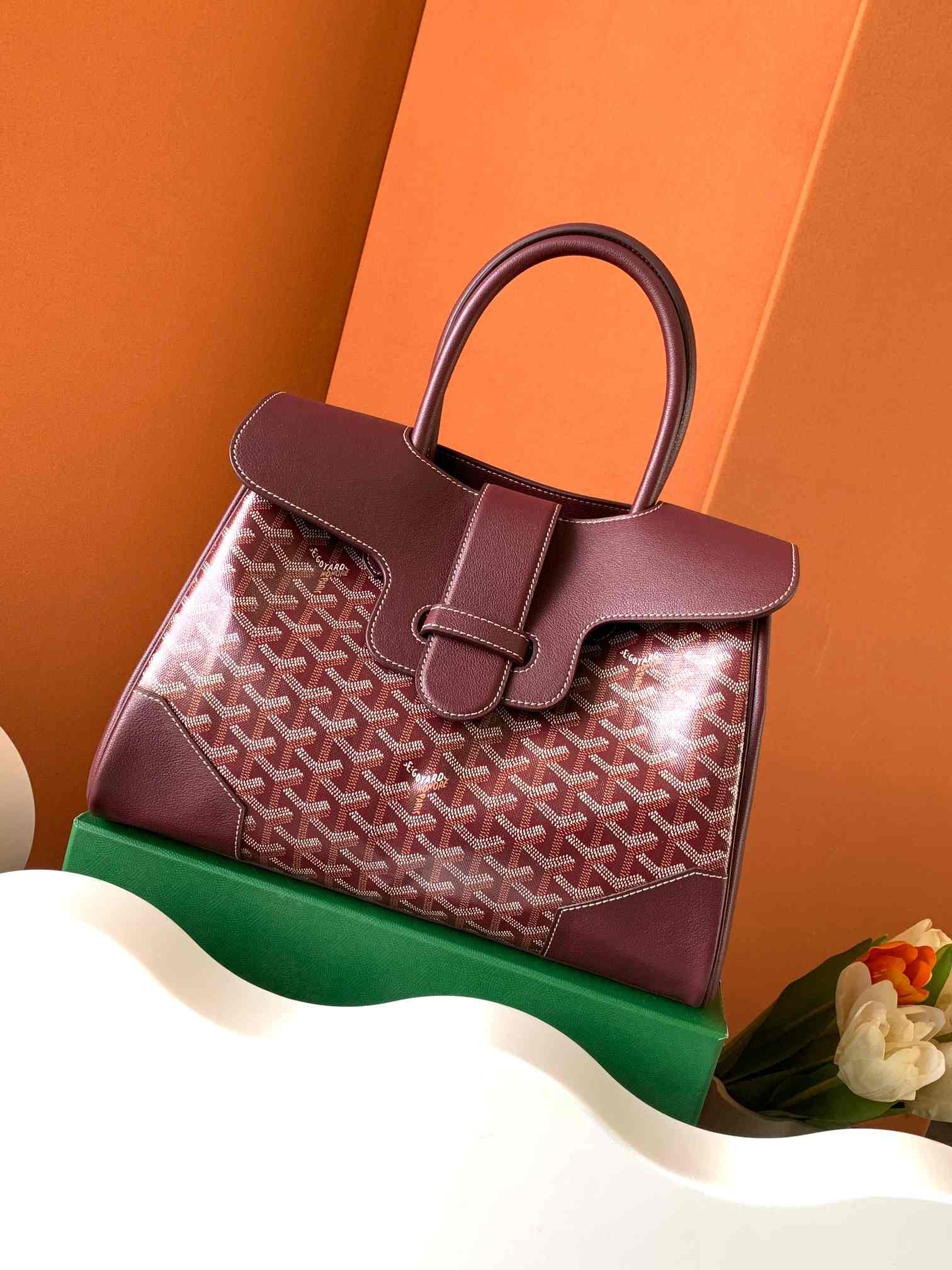 Goyard Saigon Tote Bag Burgundy