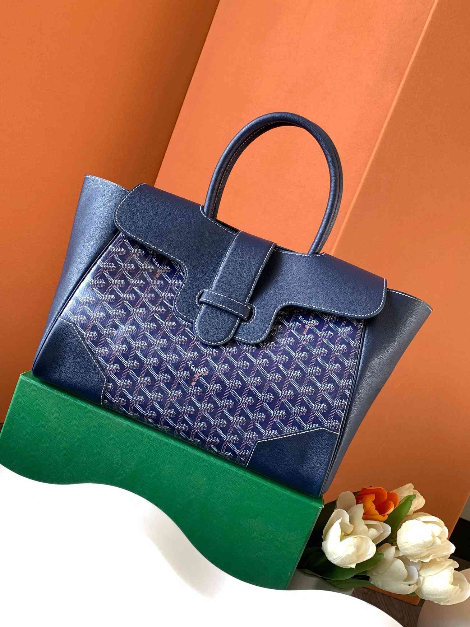 Goyard Saigon Tote Bag Navy Blue