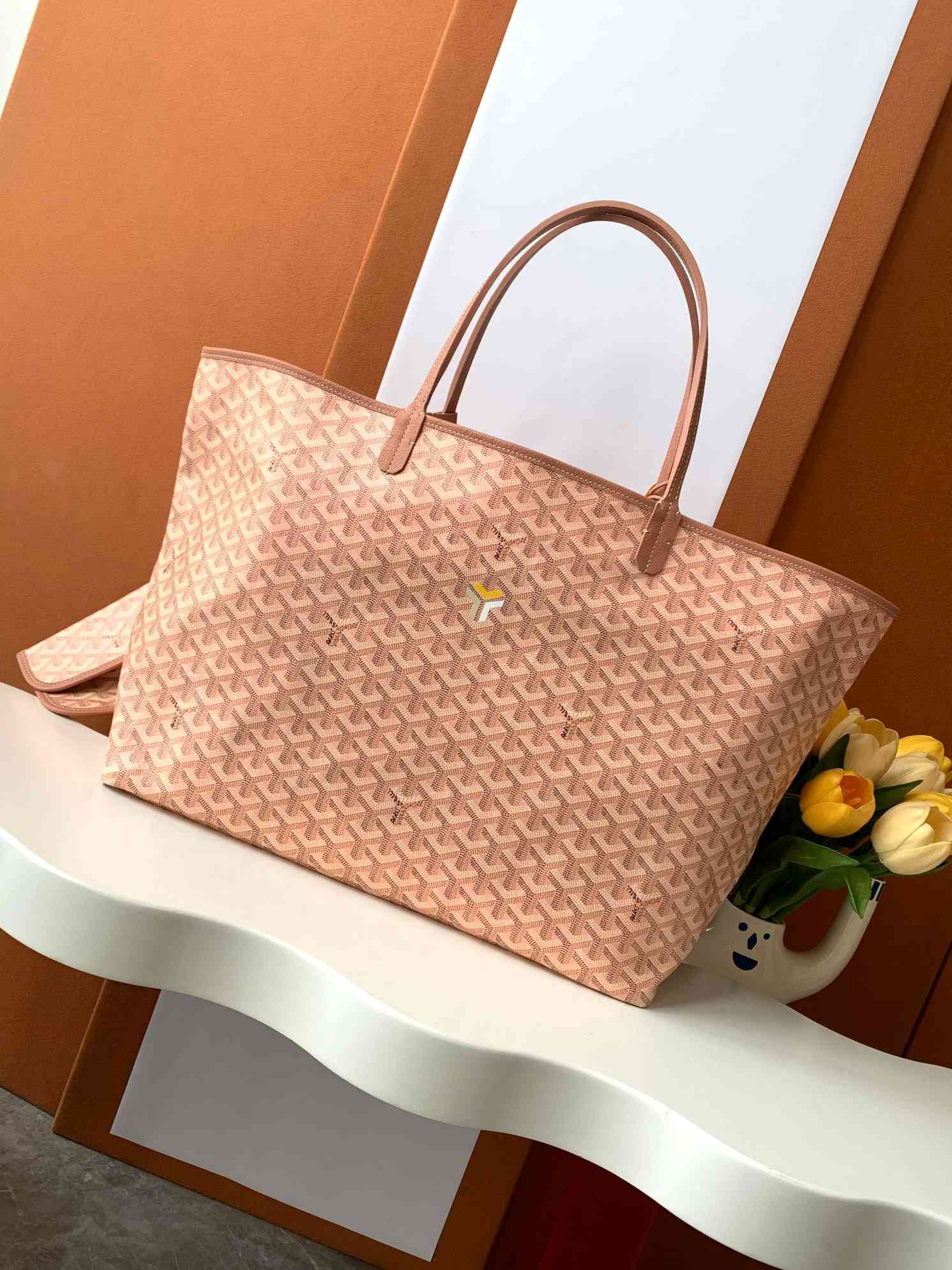 Goyard Saint Louis GM Bag Pearlescent Coral Pink